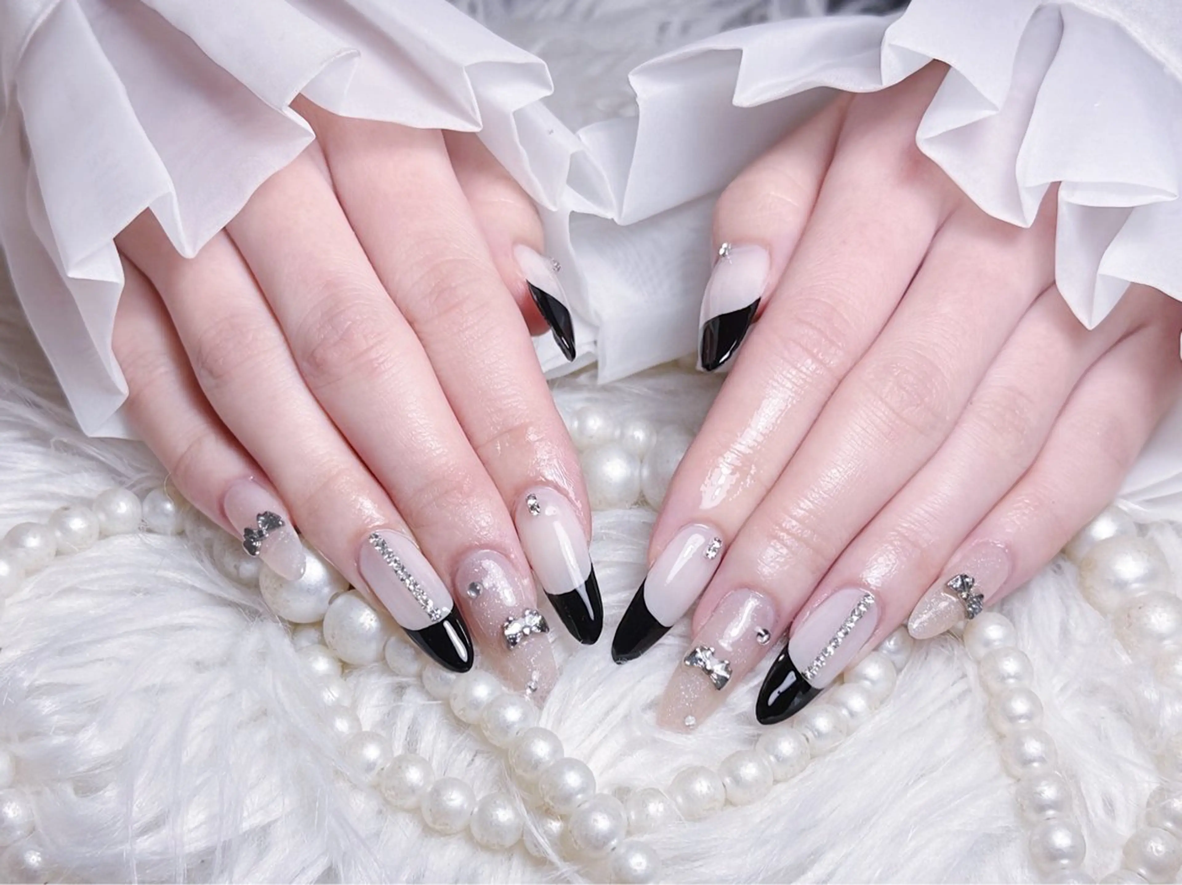 ネイル ハンドネイル ☁️Minmin Tsuki💙🩵のネイルデザイン