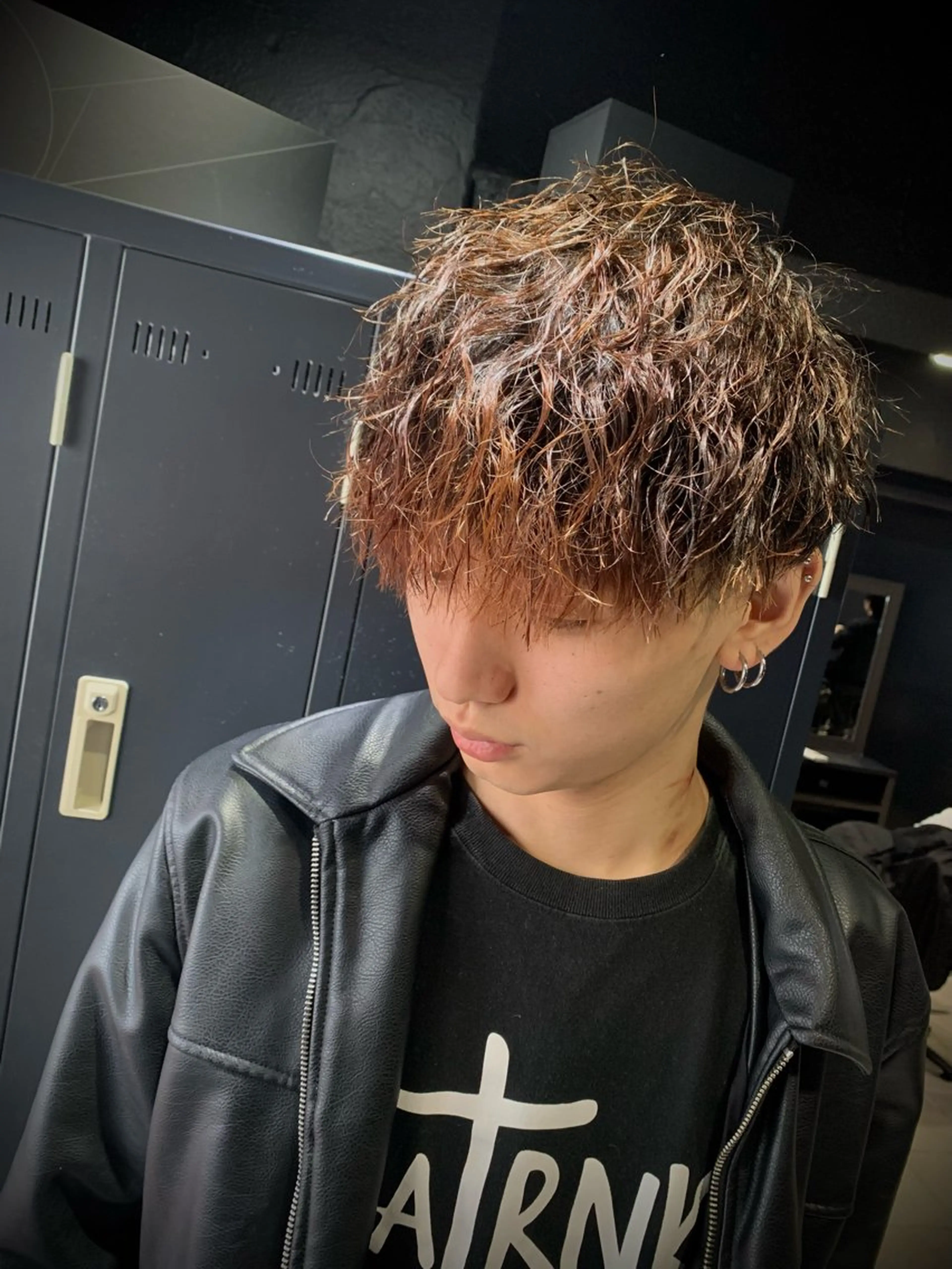 ショート メンズ マッシュ カット パーマ トリートメント ヘアセット メンズパーマ/難波/ 心斎橋　室園亮佑のヘアスタイル