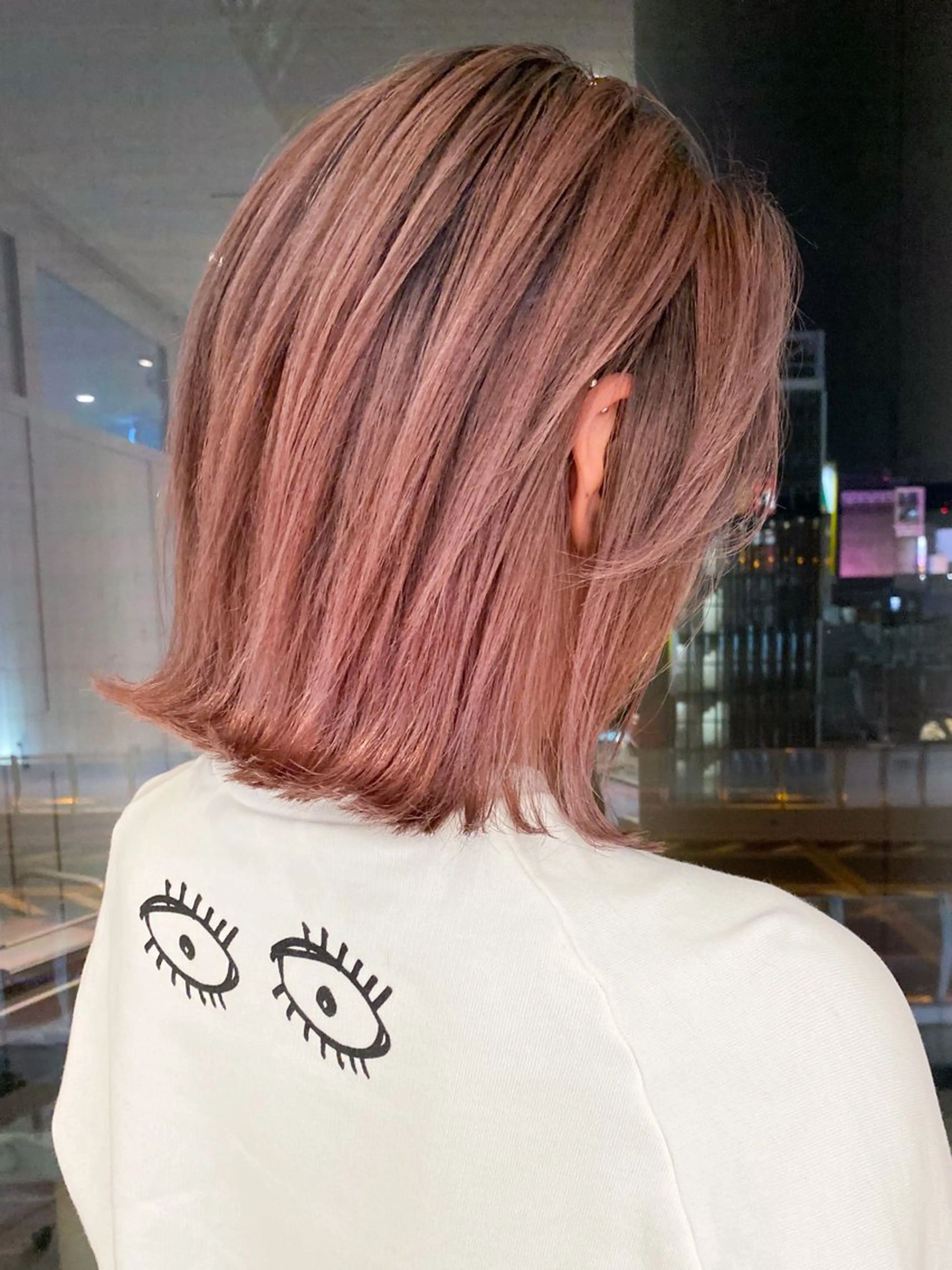 ミディアム カラー バレイヤージュ ピンクカラー レイヤーカット ヘアカラー トリートメント welring hair salonのヘアスタイル