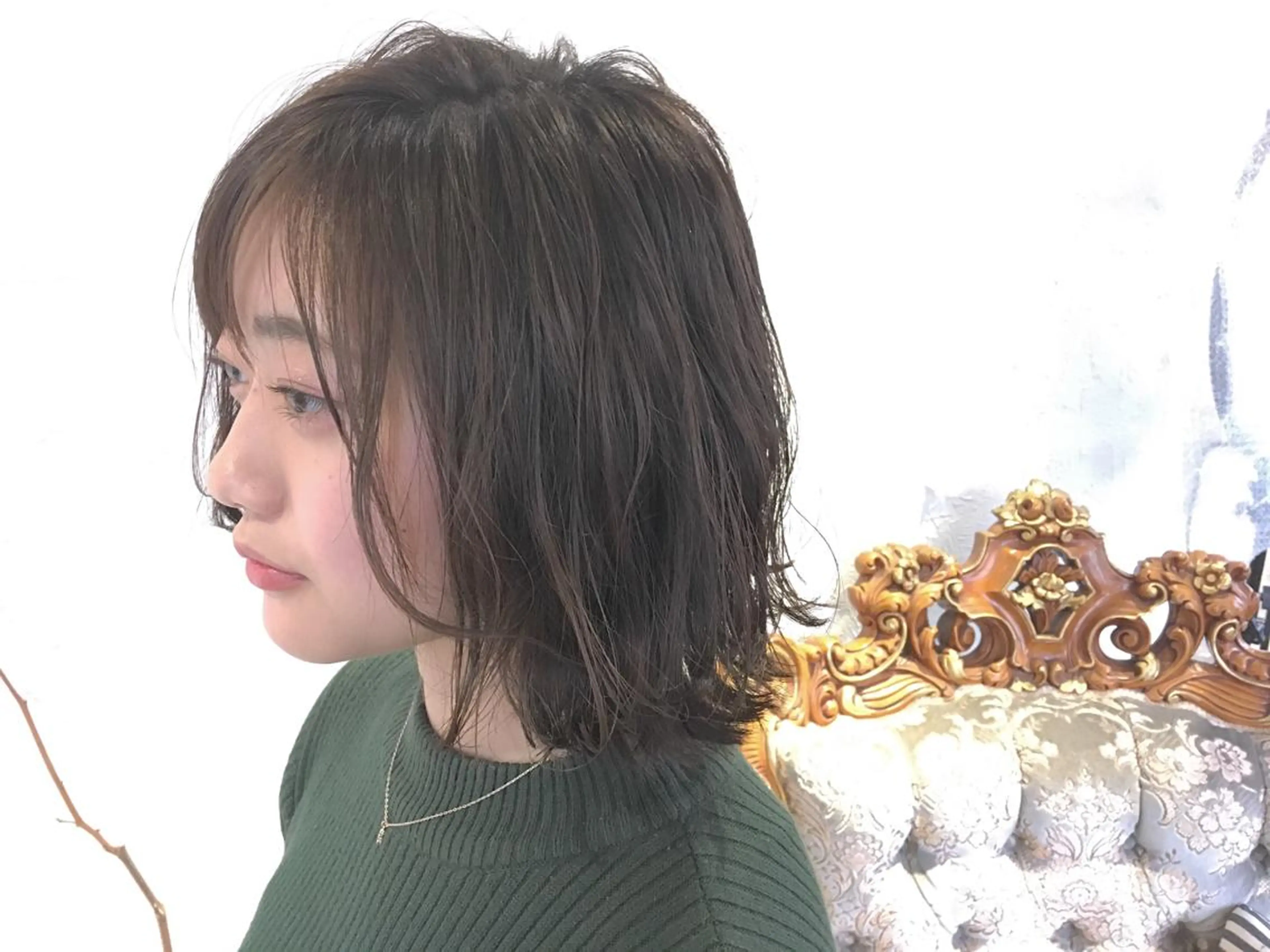 ミディアム カラー パーマ ヘアアレンジ アッシュ ベージュカラー エグチ アキラのヘアスタイル