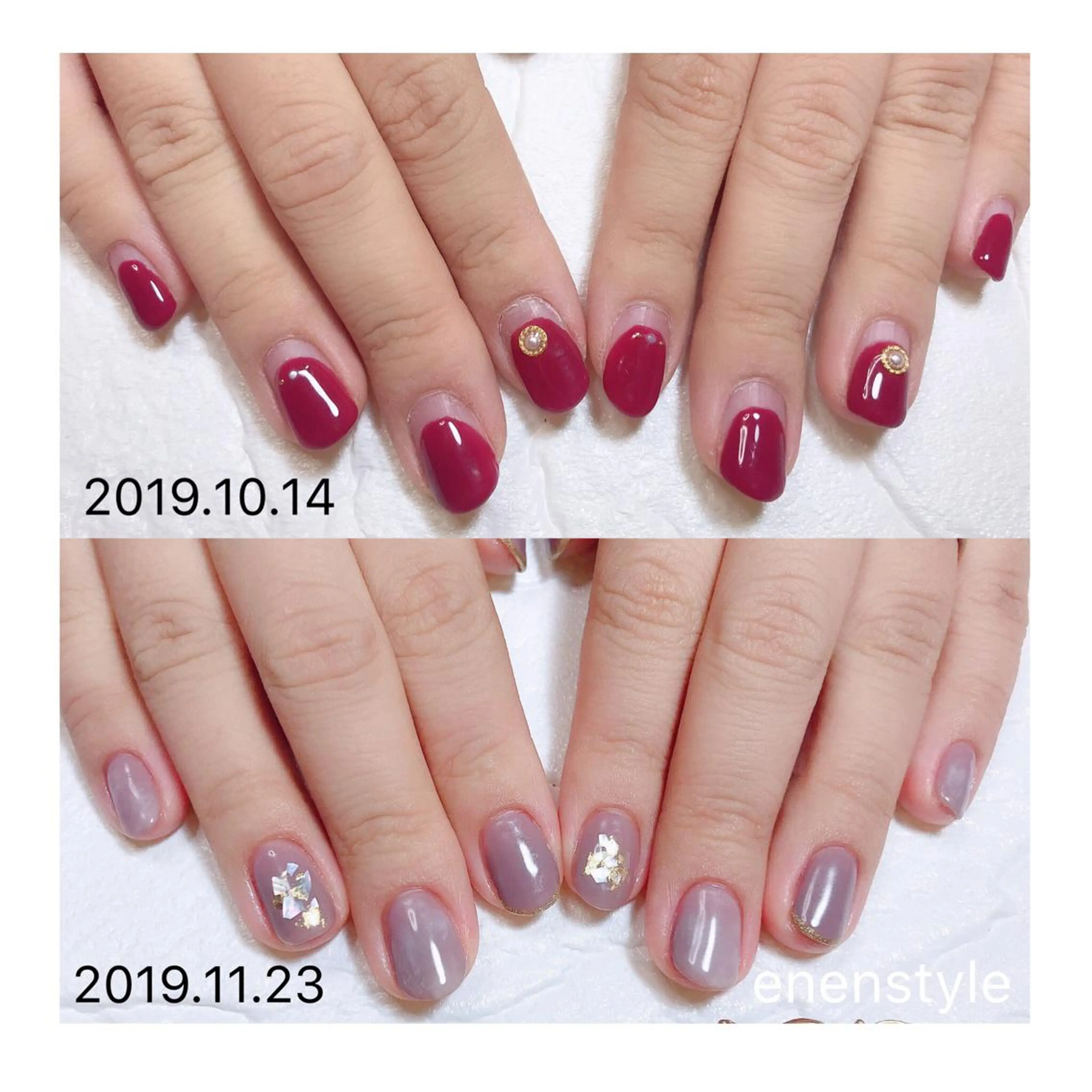 ショート ネイル ジェルネイル ニュアンスネイル オフィスネイル ワンカラーネイル シンプルネイル 👑enen style👑のネイルデザイン