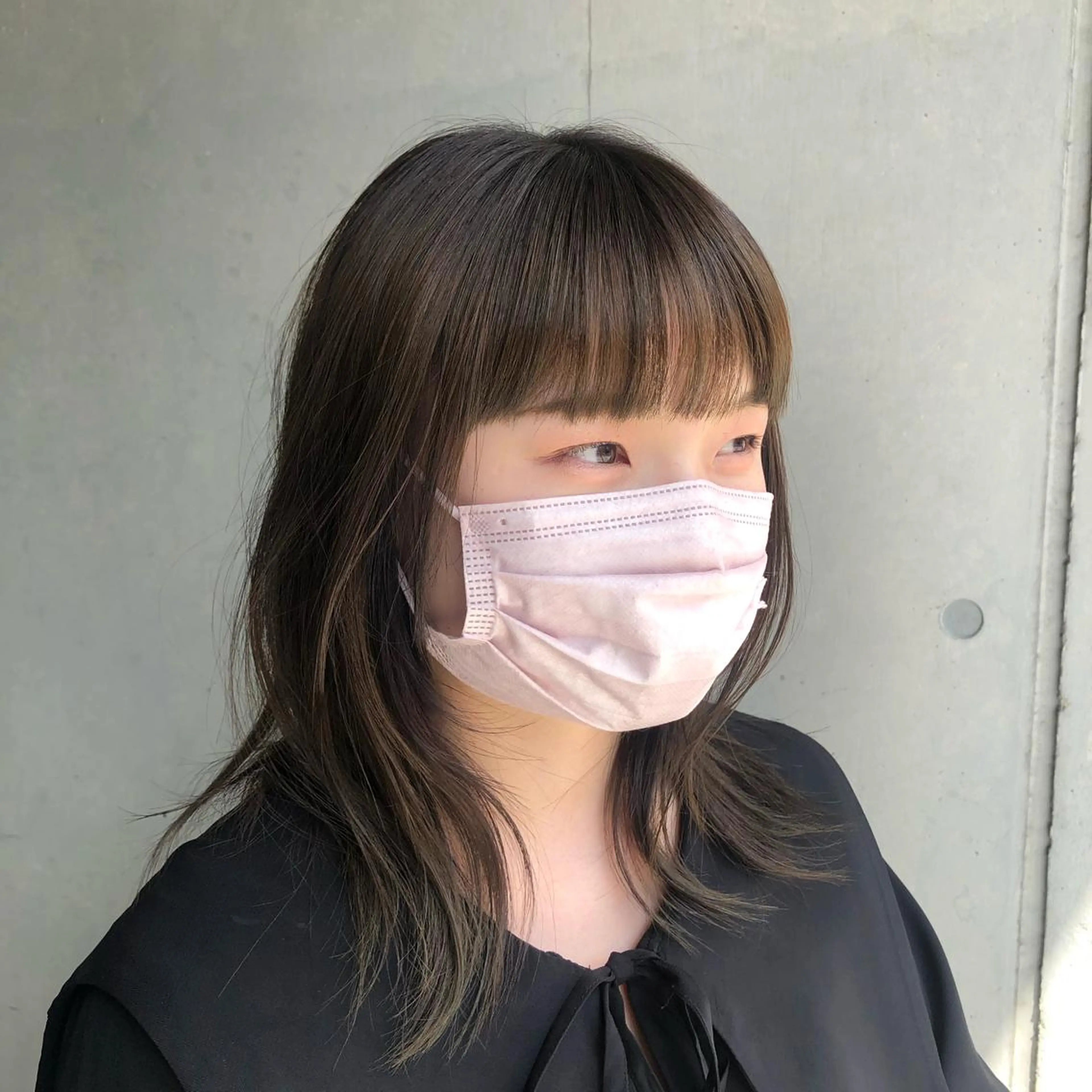 ミディアム オン眉 カット ヘアカラー Glanz hair 坂牛匠のヘアスタイル