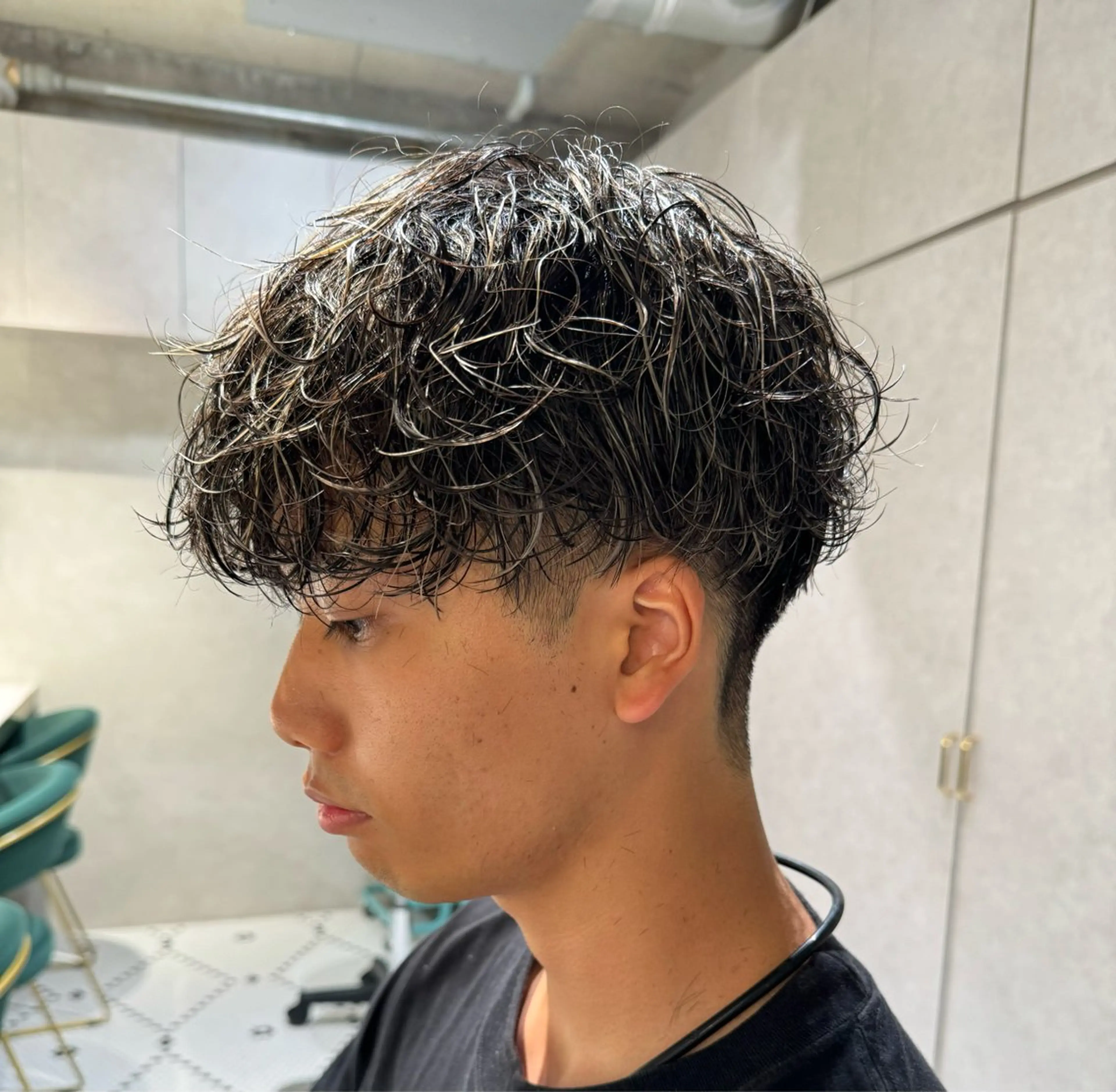 メンズ マッシュ 刈り上げ カット メンズパーマ特化 ふうきのヘアスタイル