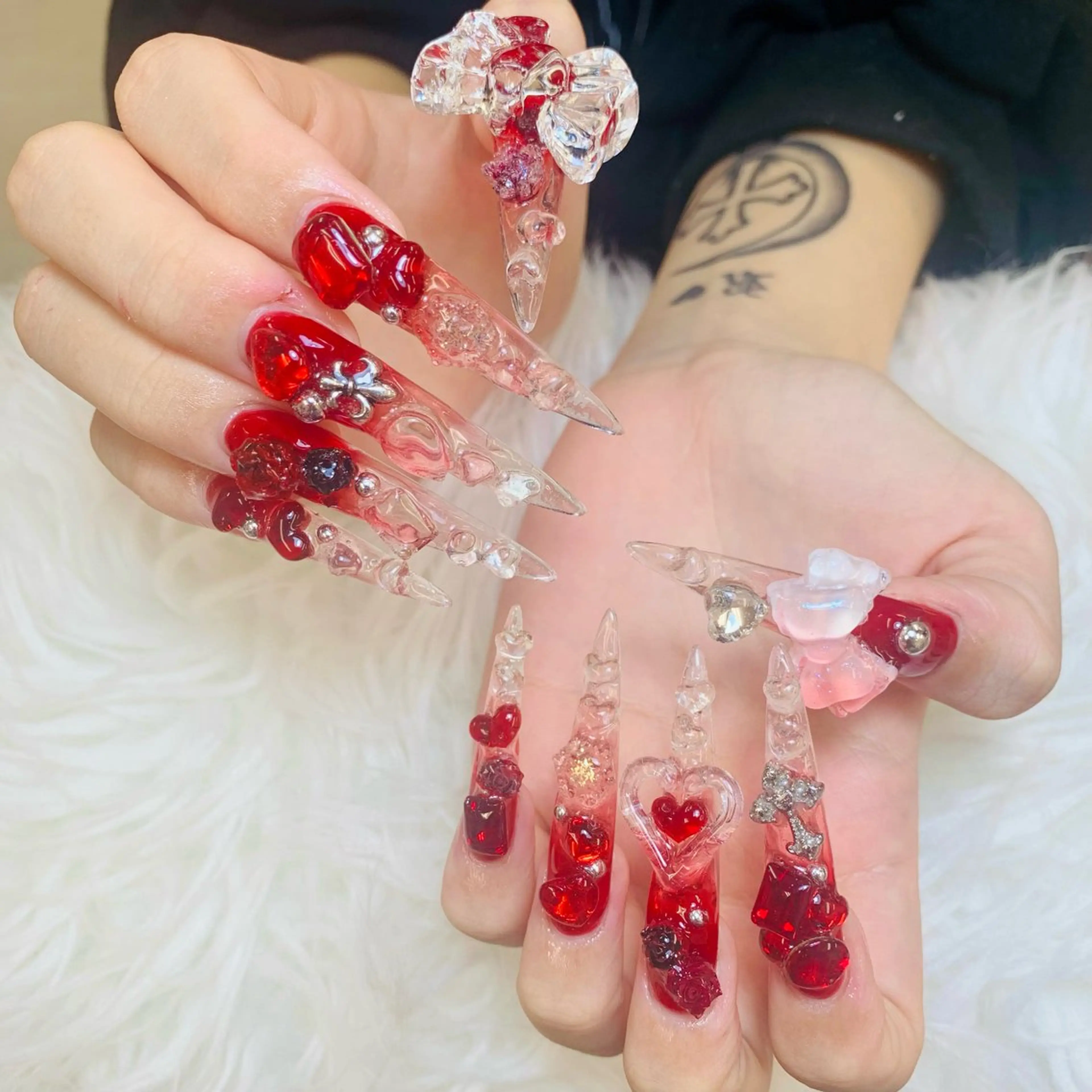 ネイル チークネイル 長さ出し フラッシュネイル フレンチネイル グラデーション ハンドネイル AN NAIL SALONのネイルデザイン