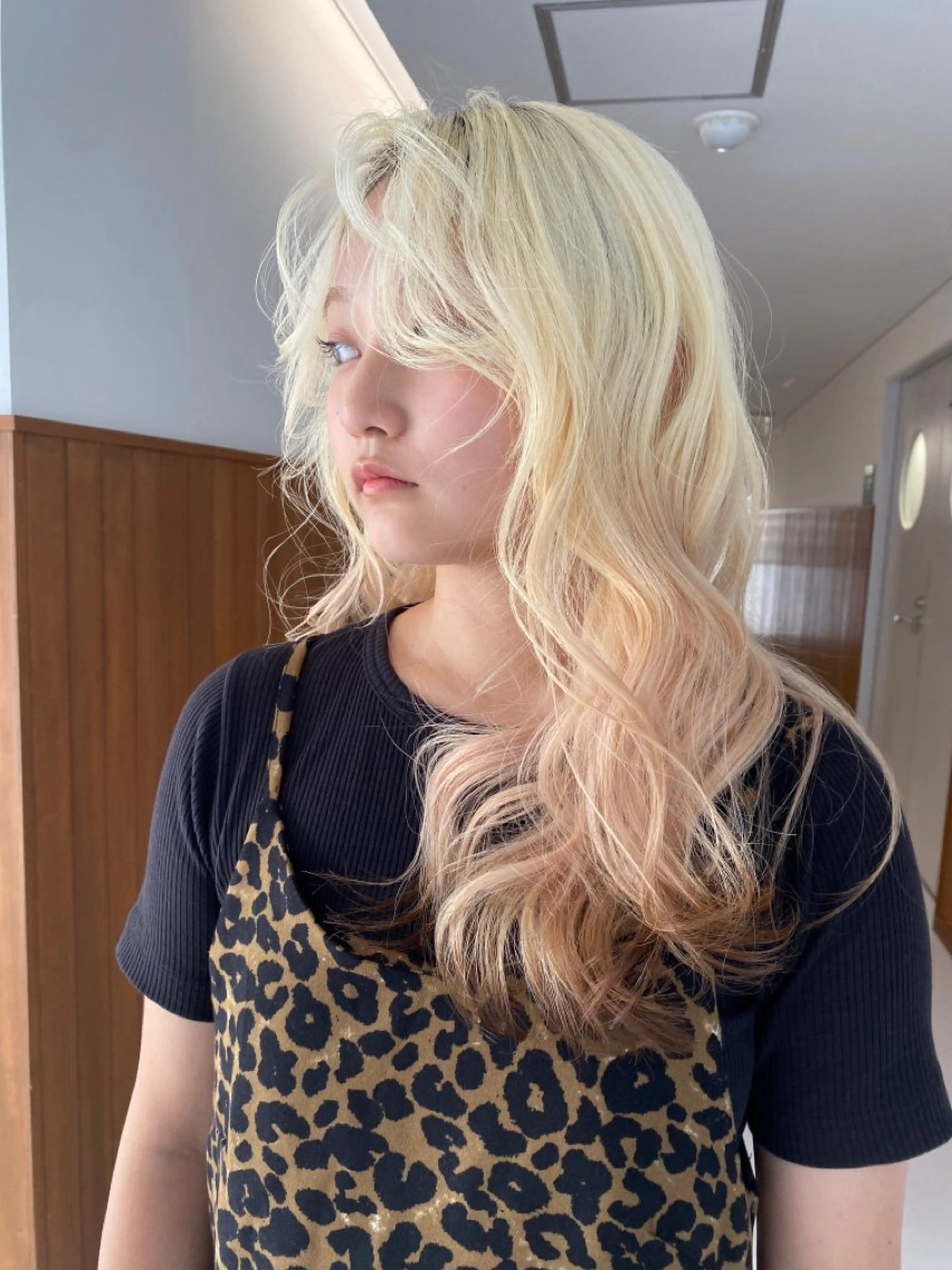 ロング カラー デザインカラー 似合わせカットカラー りおなのヘアスタイル