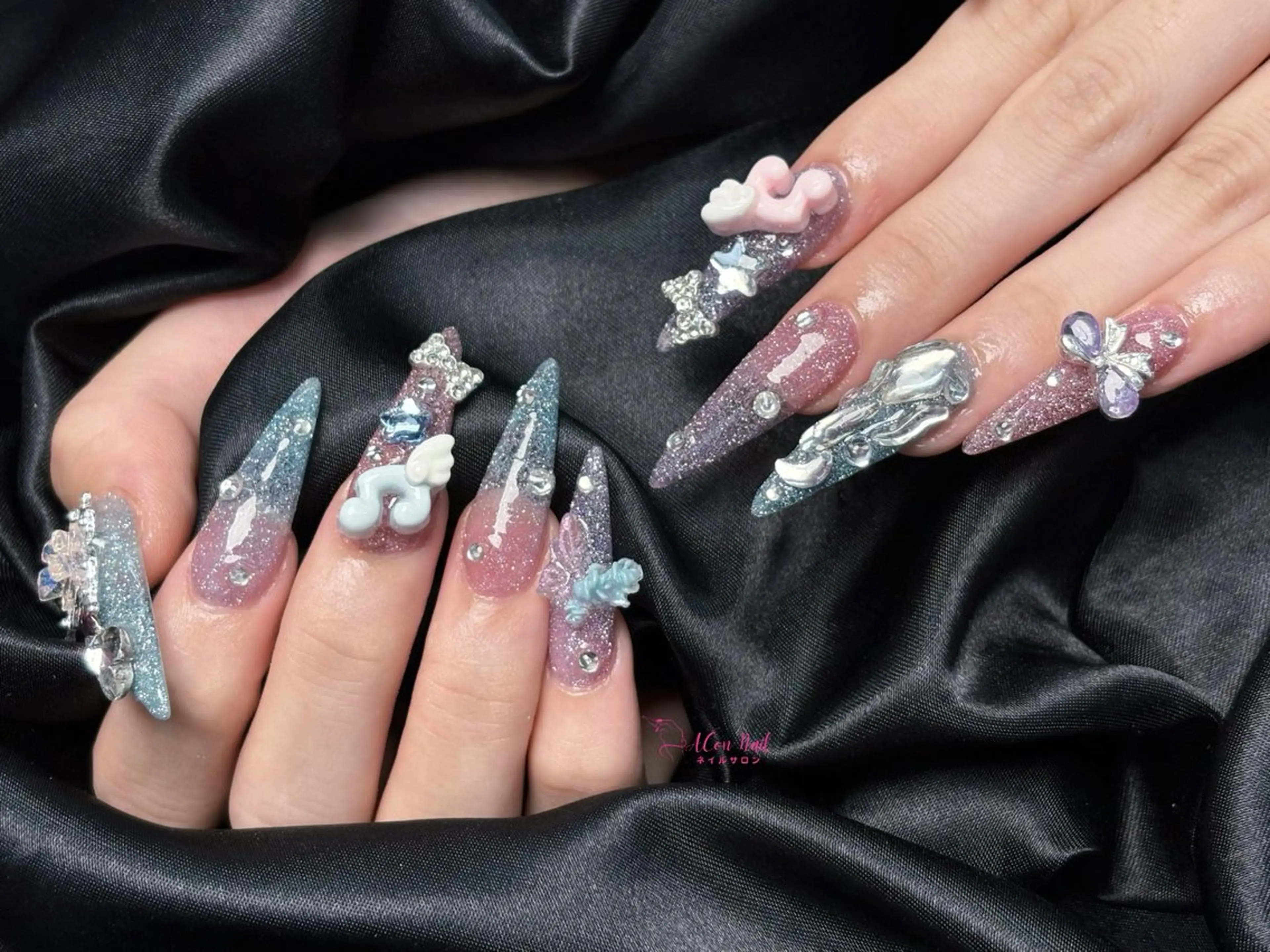 ネイル 桜ネイル 長さ出し フラワーネイル フレンチネイル ジェルネイル ハンドネイル AConNailSalon所属・ACon NailSalonのネイルデザイン