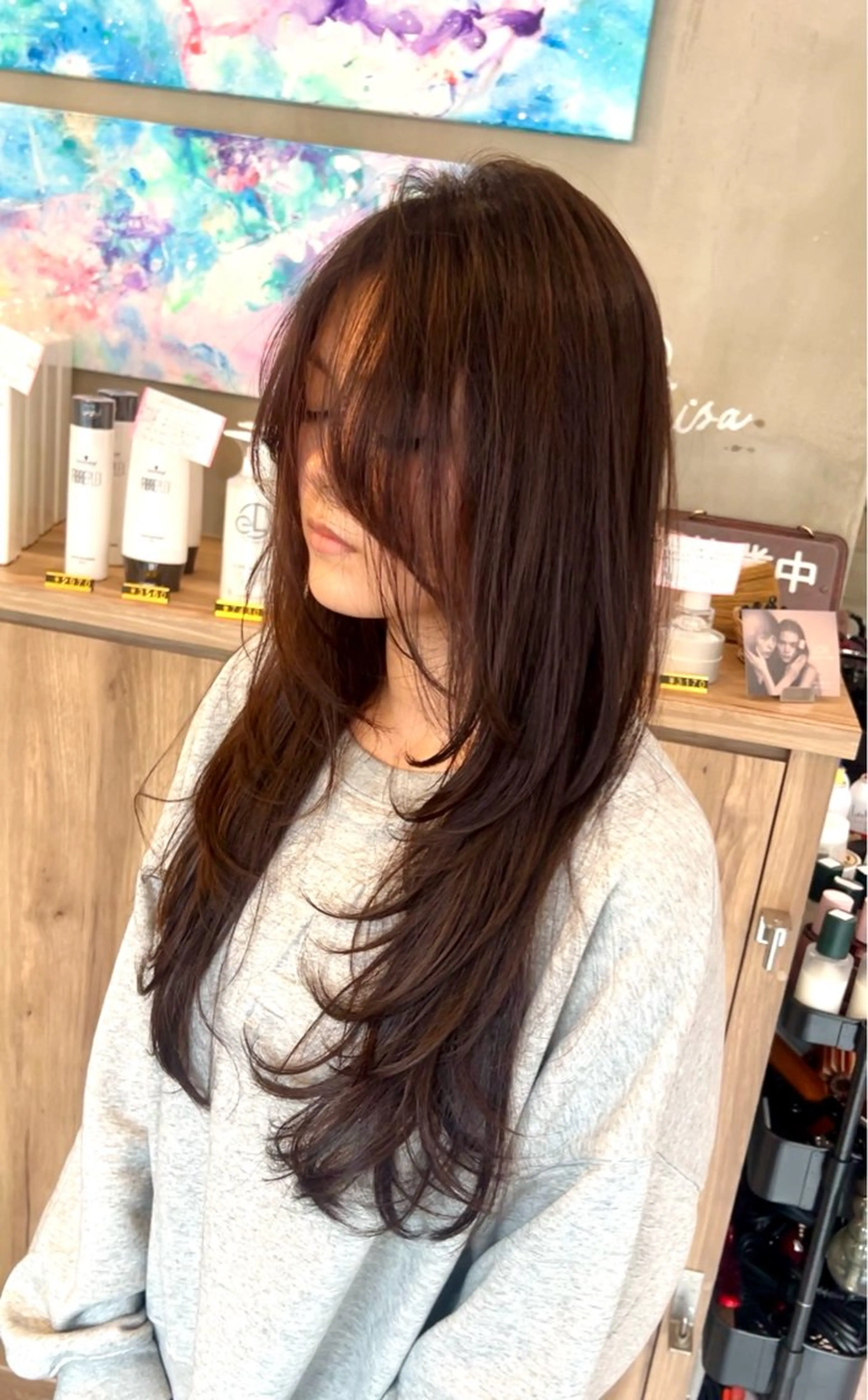 ロング ブリーチ/ストレート ダブルカラーtetoのヘアスタイル