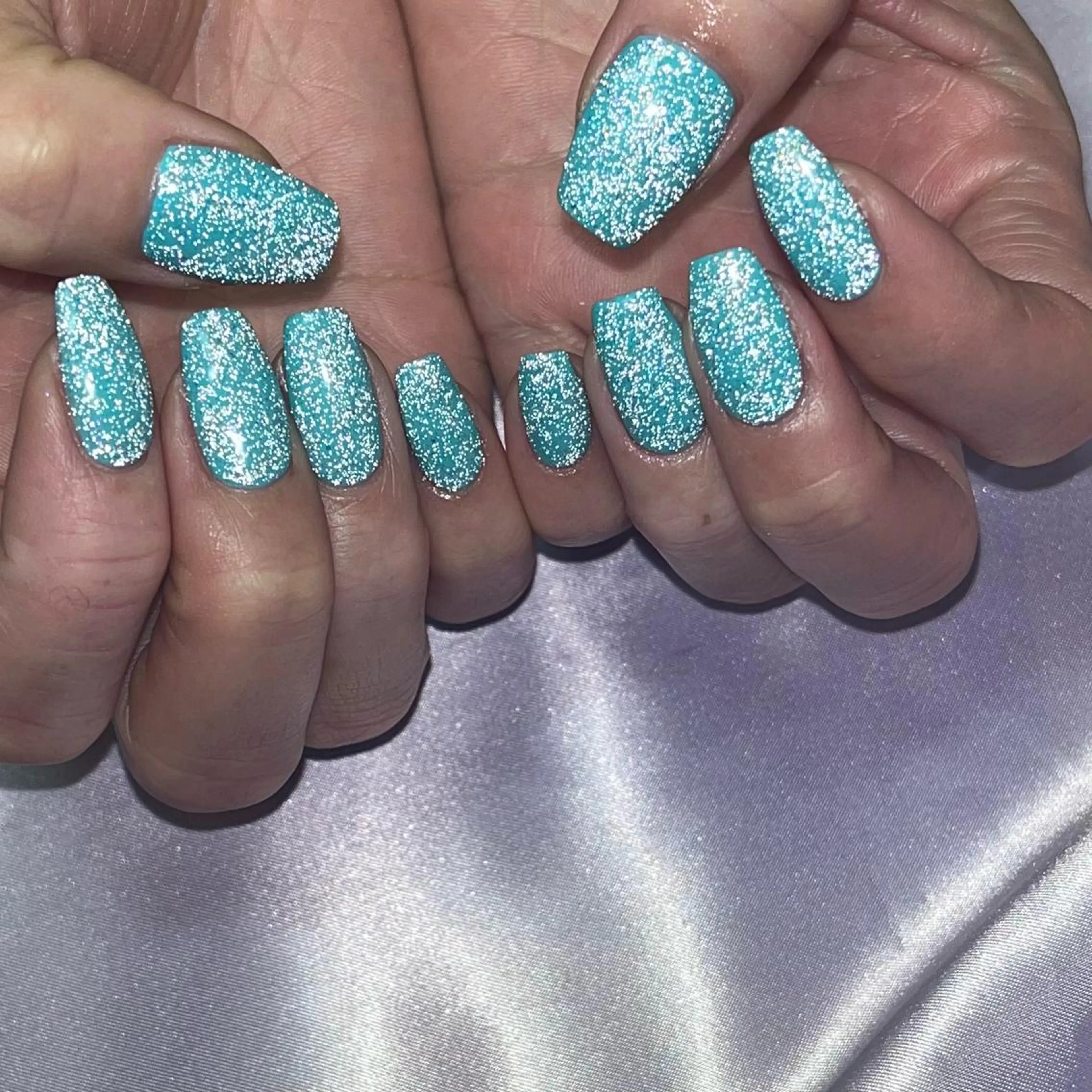 ネイル ブルー フラッシュネイル フラワーネイル ガーリー ゴールド ハンドネイル Para Sol nail　Maoのネイルデザイン