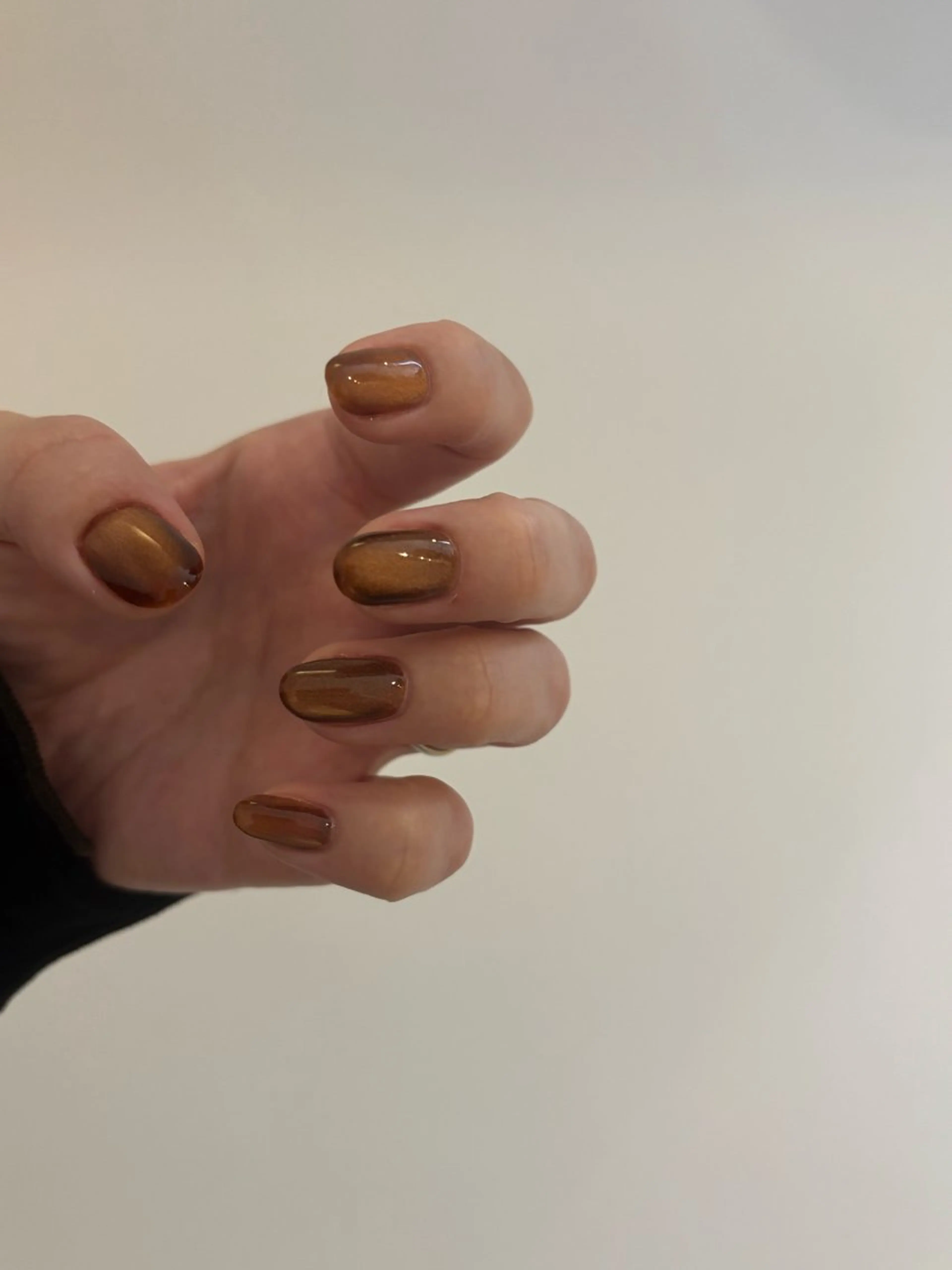 ネイル ブラウン ハンドネイル Elio所属・Elio 国泰寺のネイルデザイン