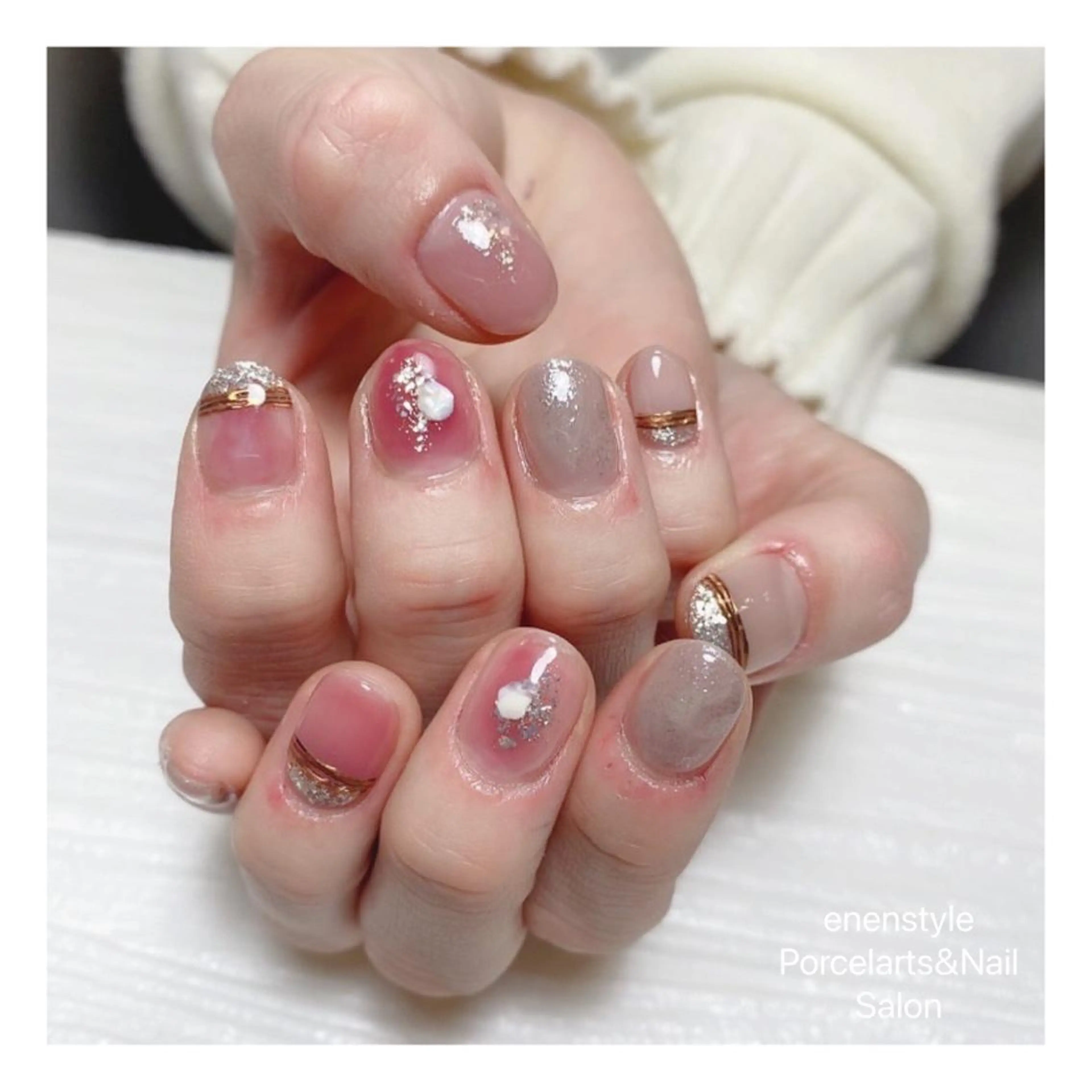 ショート ネイル ハンドネイル 👑enen style👑のネイルデザイン