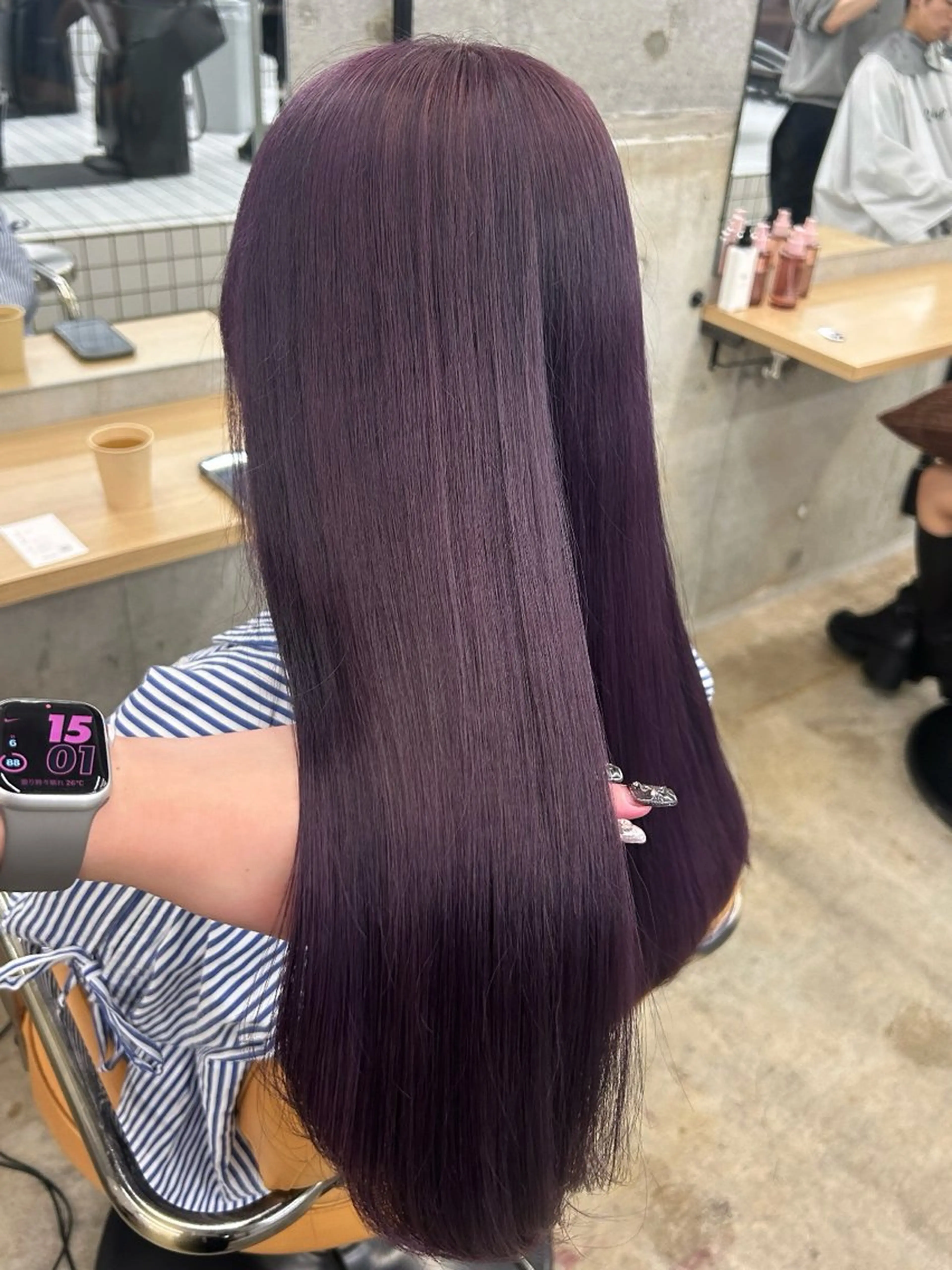 ロング カラー ヘアカラー トリートメント 🌷ラベンダーピンク 顔まわり🌷ねいろのヘアスタイル