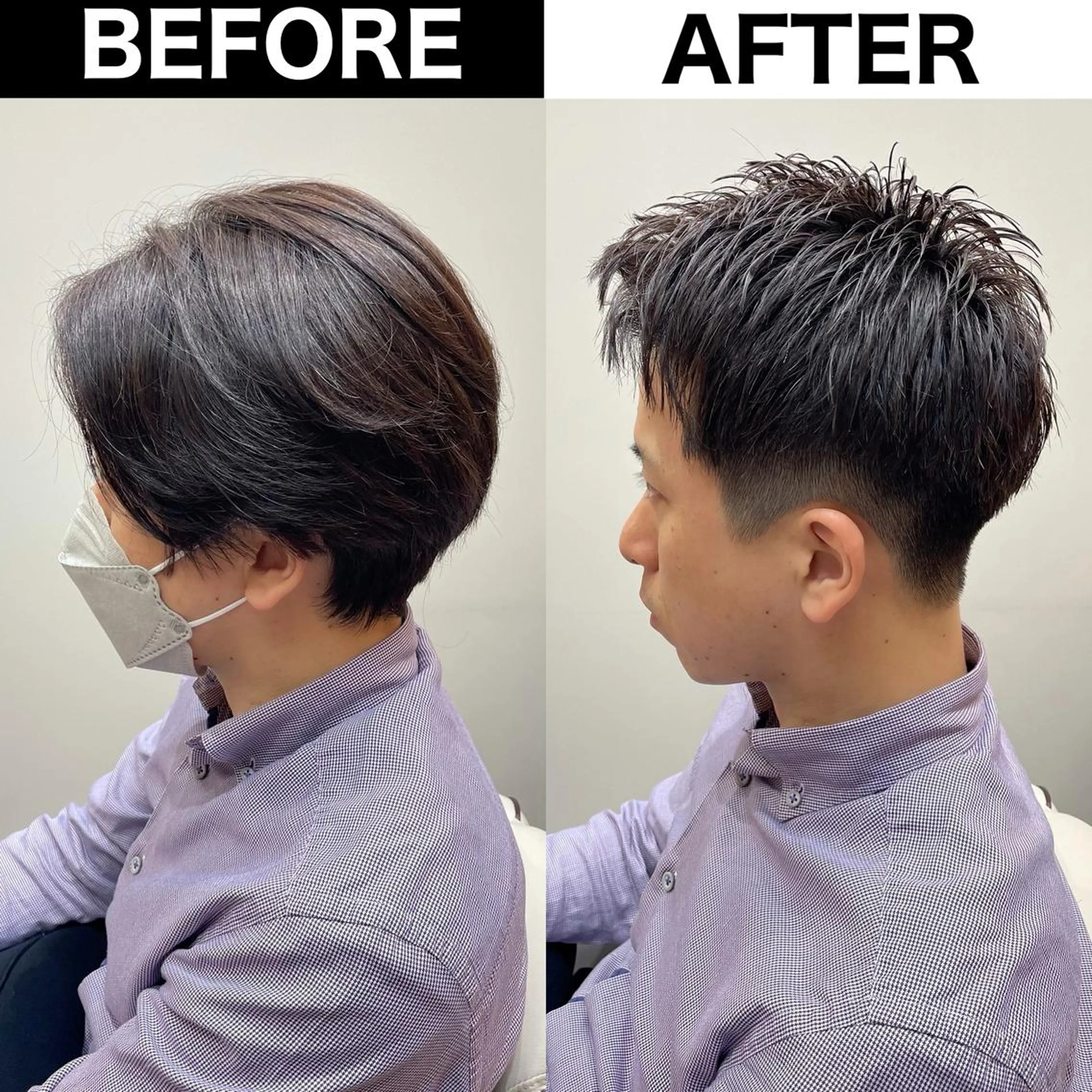 カラー メンズ ビジネス メンズ就活ヘア メンズパーマ ツーブロック 刈り上げ カット ヘアカラー トリートメント Soleria 田中慎一のヘアスタイル