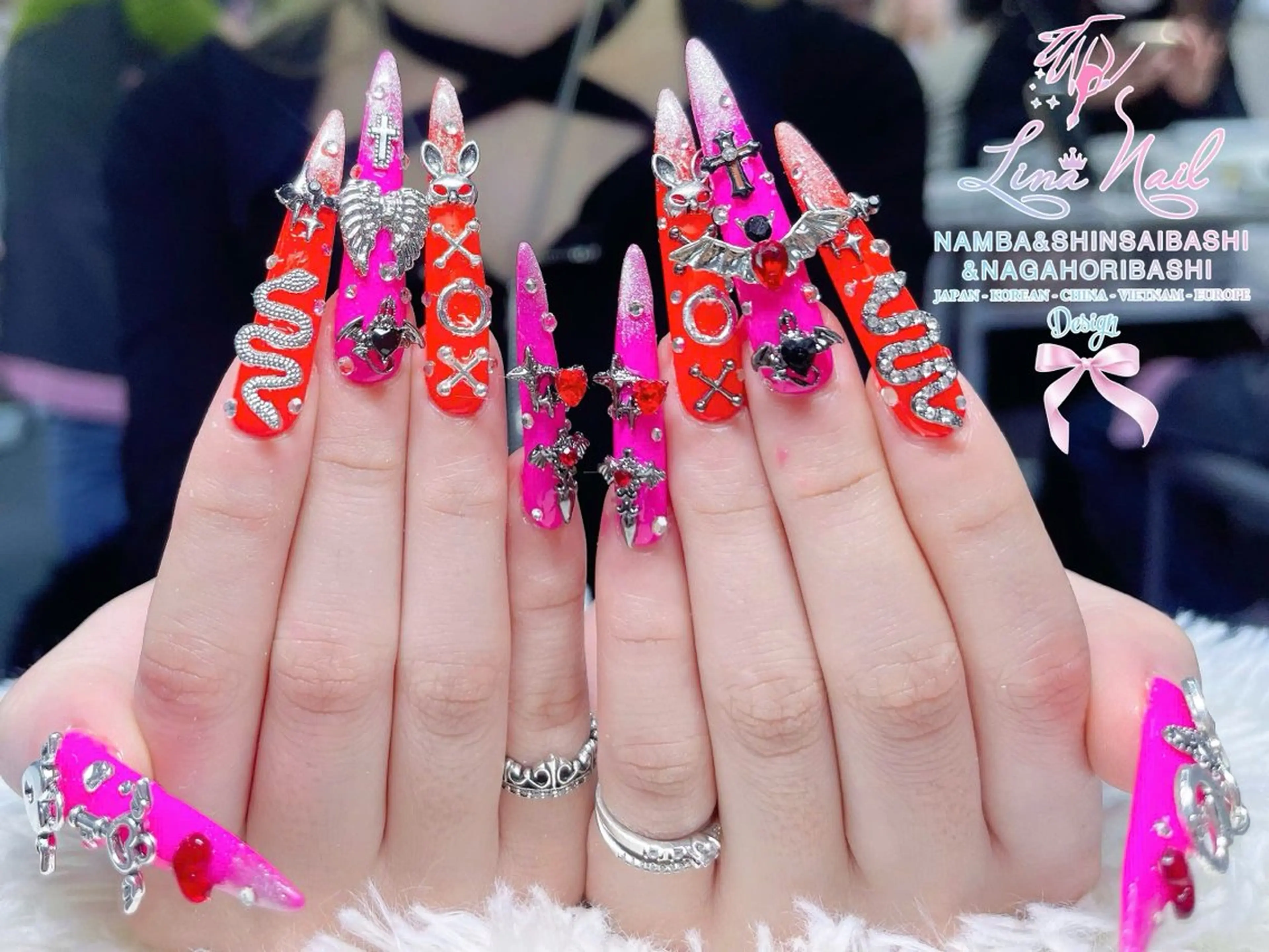 ネイル チークネイル 桜ネイル フラッシュネイル フットネイル ジェルネイル ハンドネイル リナネイル アメ村心斎橋店のネイルデザイン