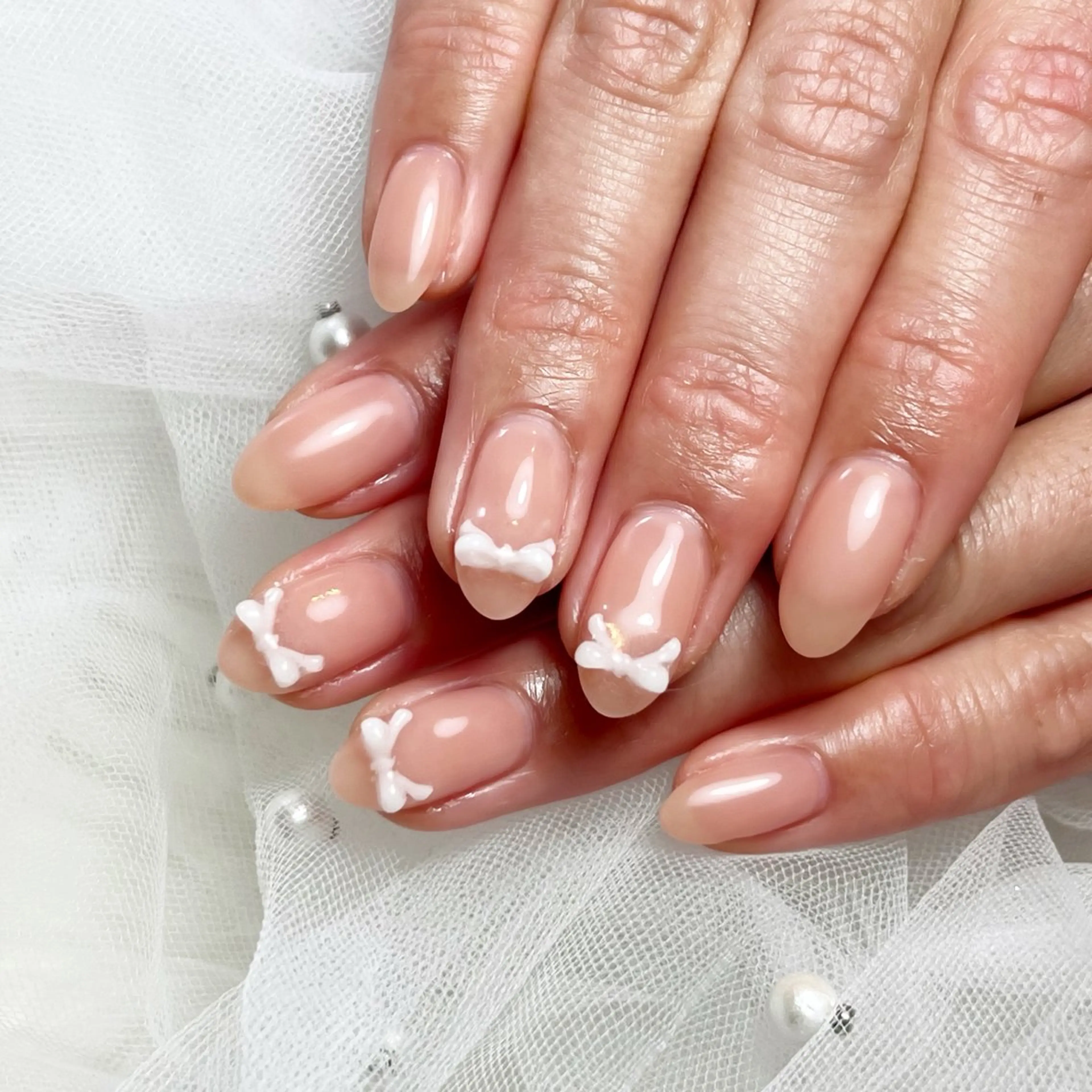 ネイル リボン ハンドネイル Lilibeauty salonのネイルデザイン