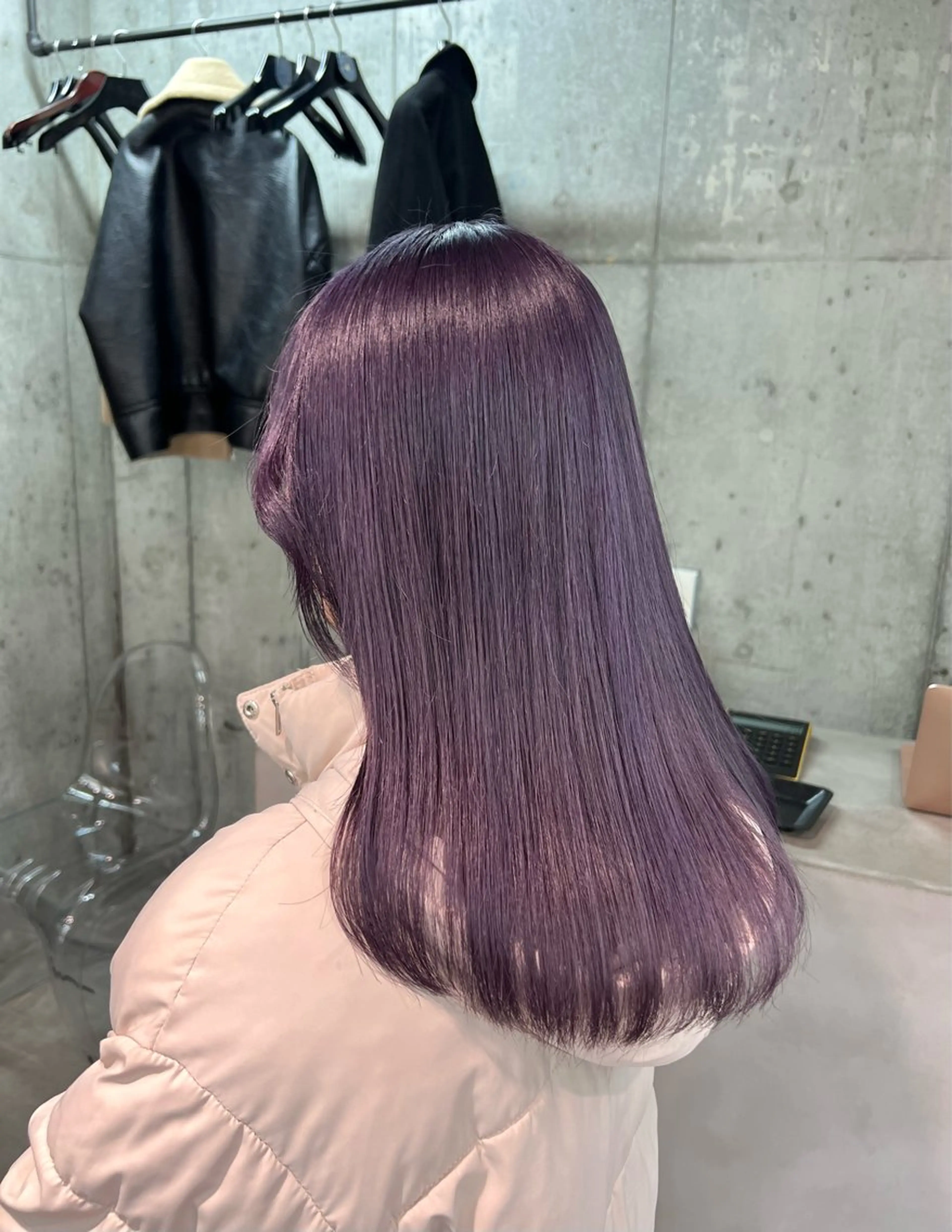 セミロング カラー ブリーチ ブルーカラー ブルーラベンダー ケアブリーチ ハイトーンカラー ヘアカラー トリートメント 透明感カラー ✨ 韓国艶髪💗菅原のヘアスタイル