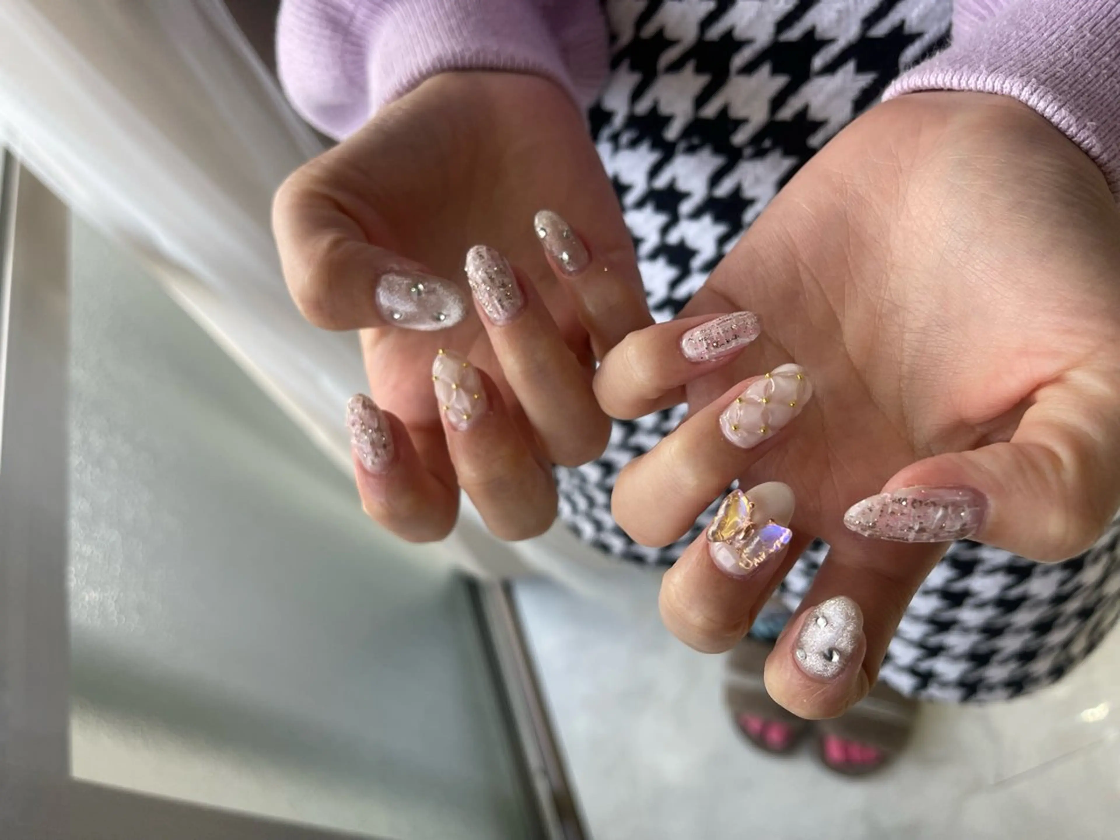 ネイル アートネイル ジェルネイル ピンク 粕屋ネイル&耳つぼ 🫧Natsumiのネイルデザイン