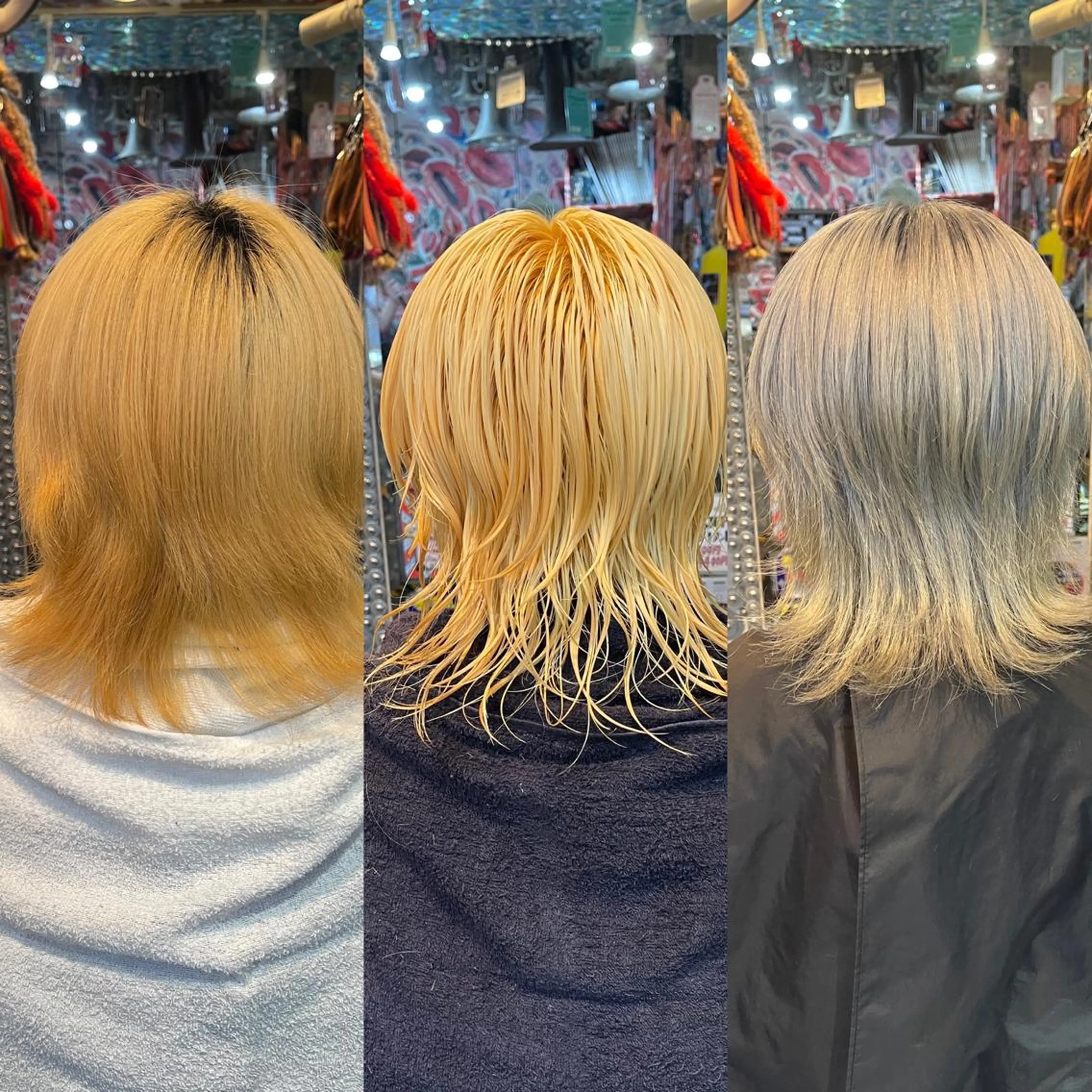 ミディアム カラー ヘアアレンジ メンズ メンズブリーチ メンズハイトーン メンズウルフカット ブリーチ ケアブリーチ 🌈派手髪エクステ ブレイズ🌈ひろとのヘアスタイル
