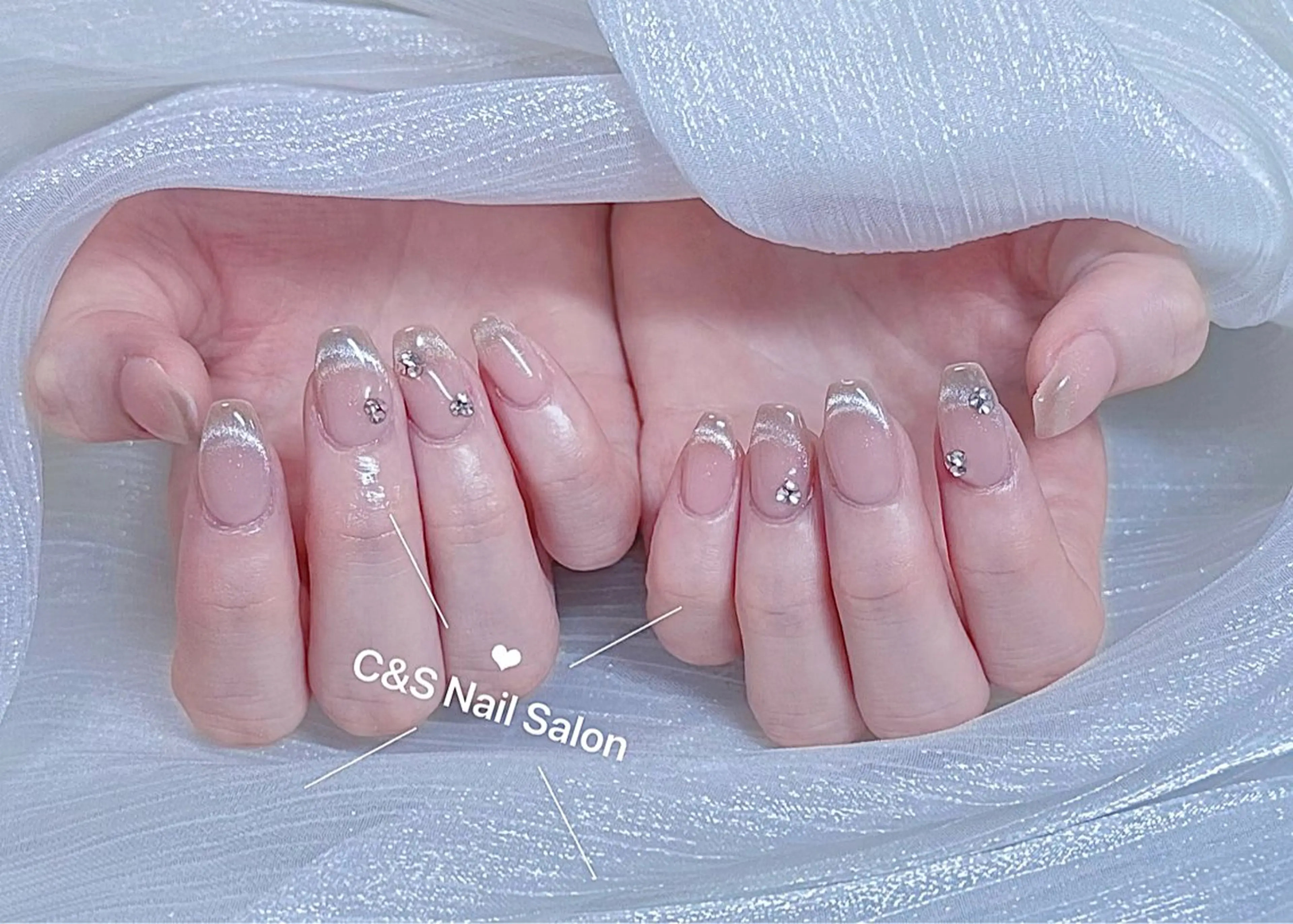 ネイル チークネイル 長さ出し フットネイル フレンチネイル ジェルネイル C&S Nail Salonのネイルデザイン
