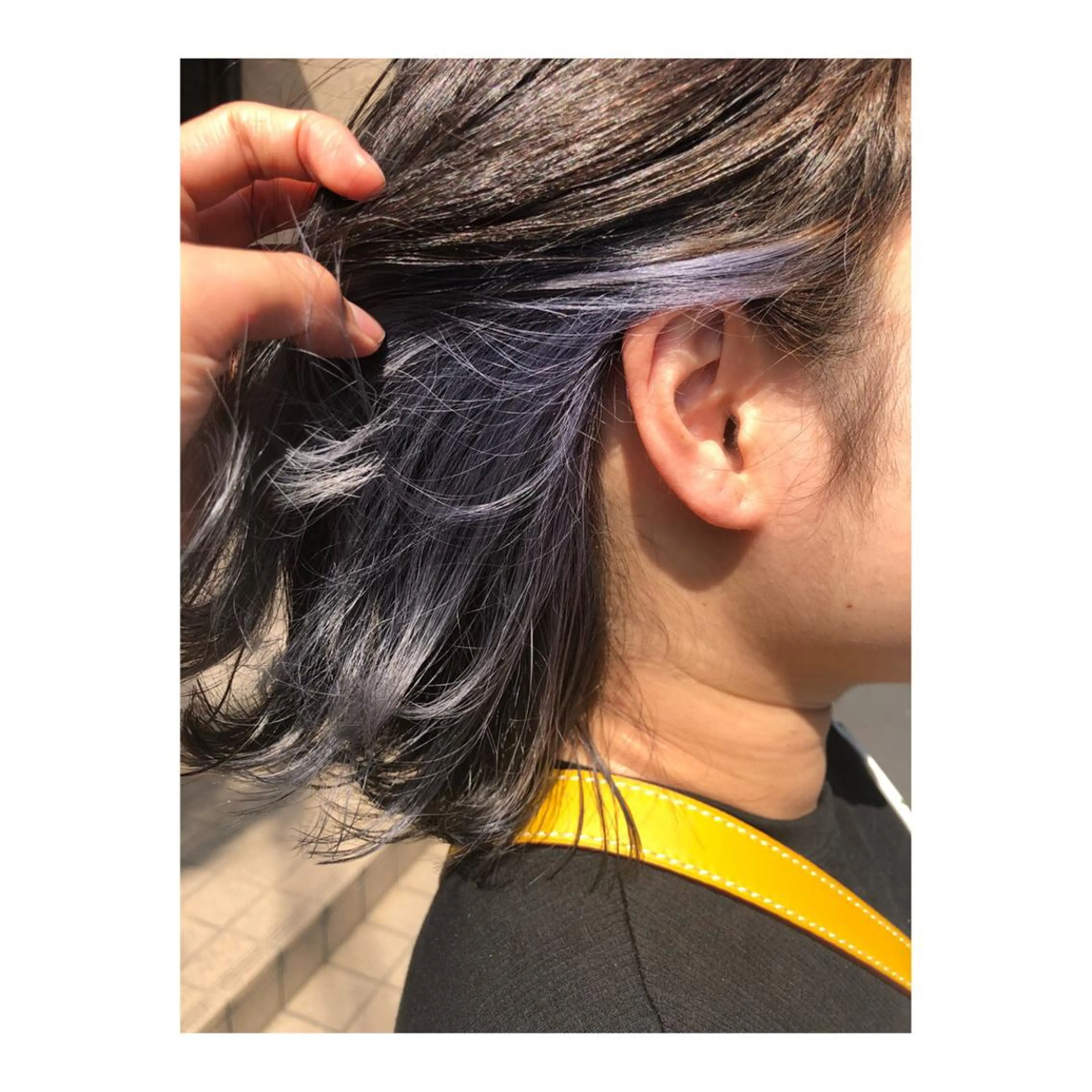 ミディアム カラー アッシュ インナーカラー ラベンダーカラー ラベンダーアッシュ 國次 夕貴のヘアスタイル