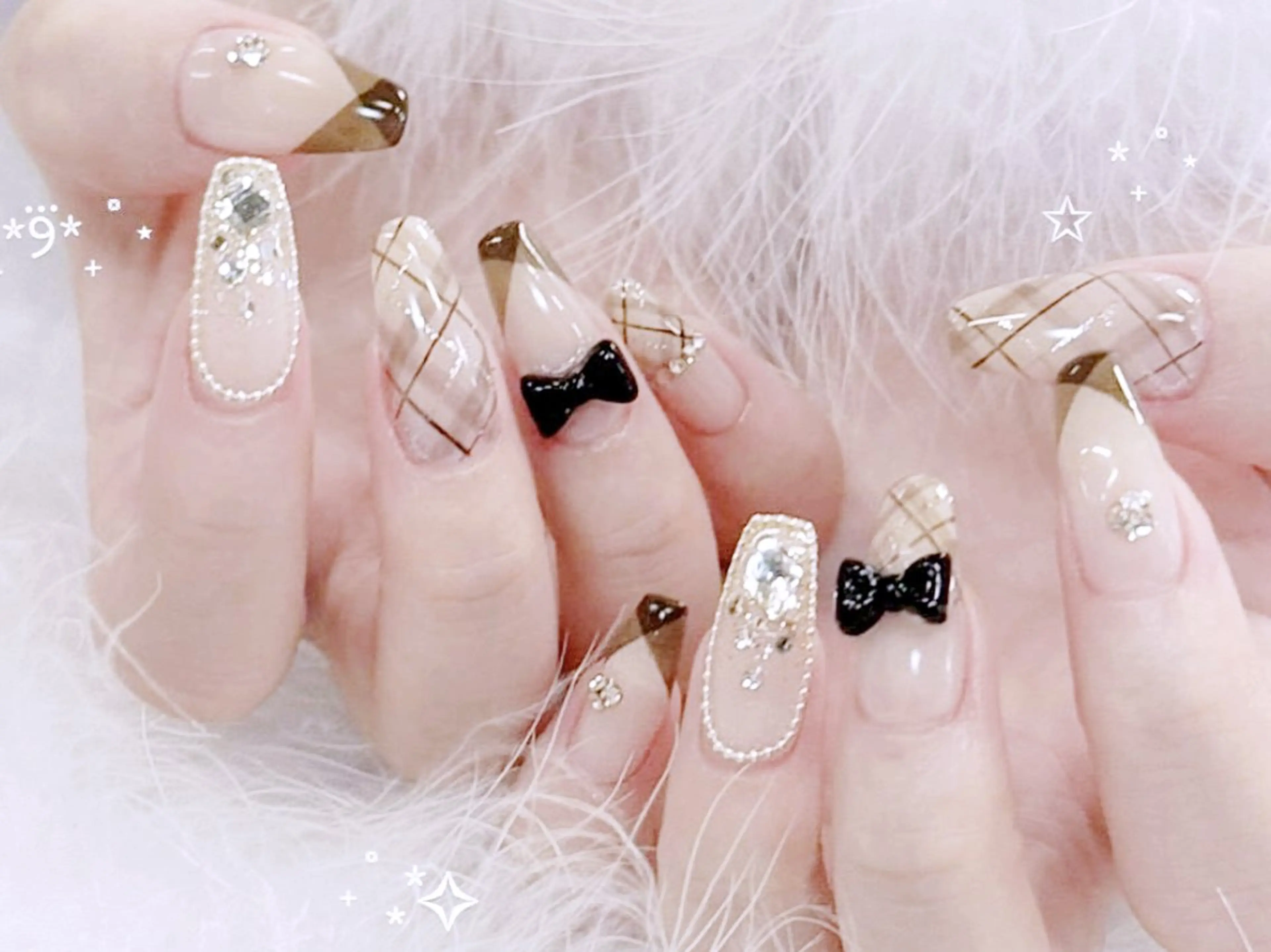 メンズ ネイル アートネイル フレンチネイル ジェルネイル キラキラネイル パラジェル ハンドネイル Bloom スカルプ専門店のネイルデザイン