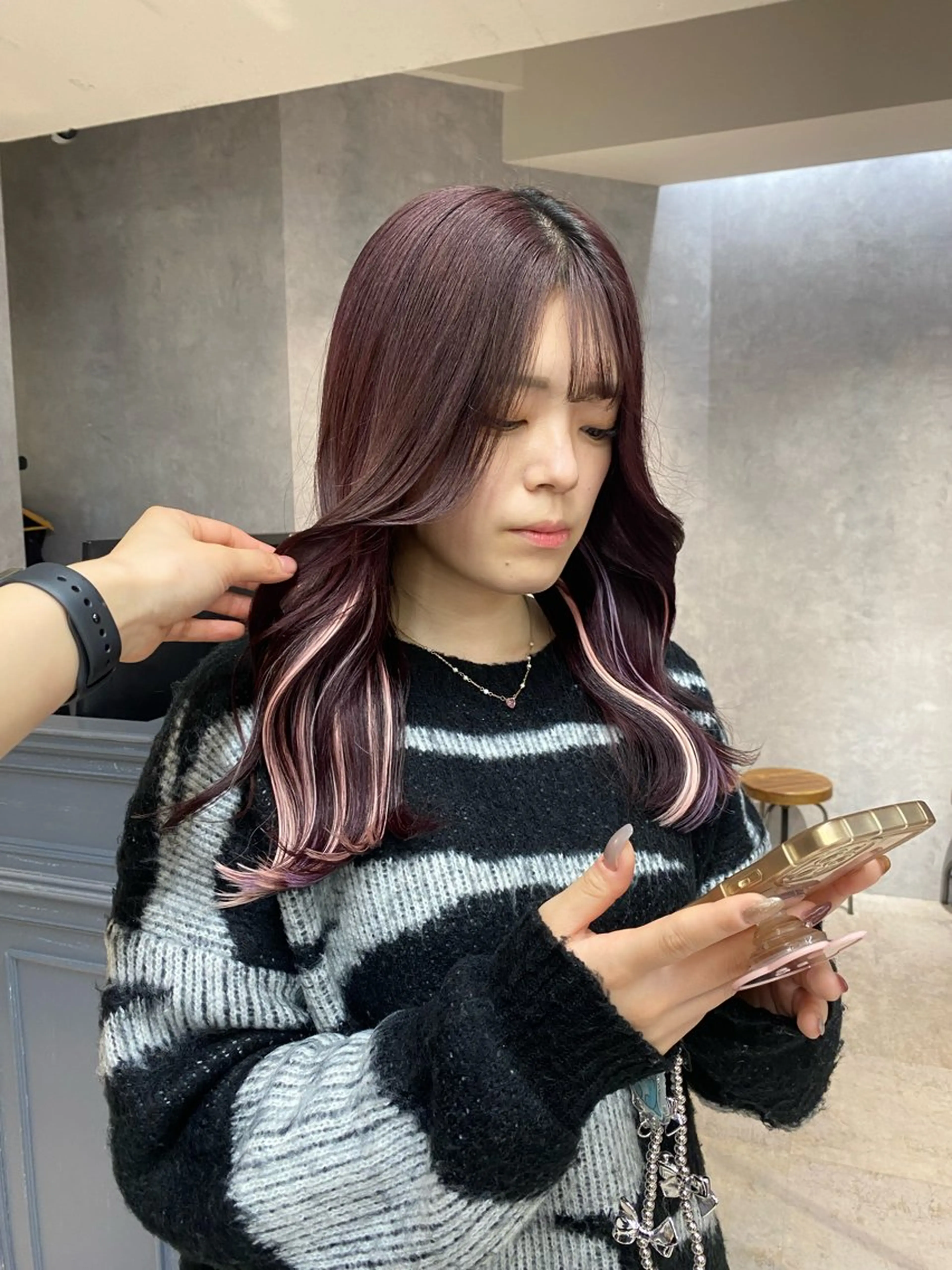 セミロング カラー エクステ&"盛れる" 艶髪✨SYURIのヘアスタイル