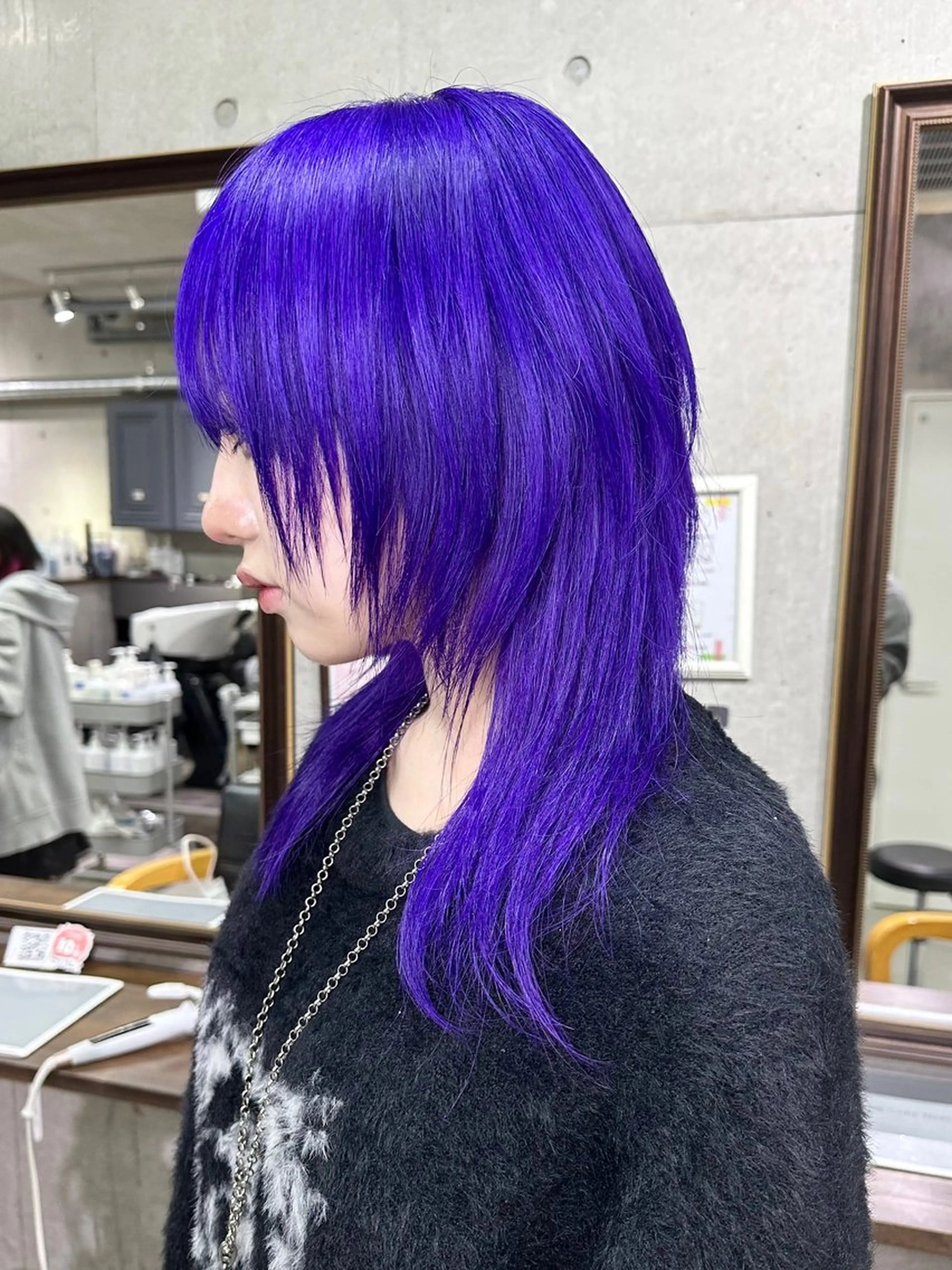 ミディアム カラー ミディアムレイヤー バイオレットカラー レイヤーカット ヘアカラー トリートメント 名古屋のピンク好き かずくん🦩のヘアスタイル