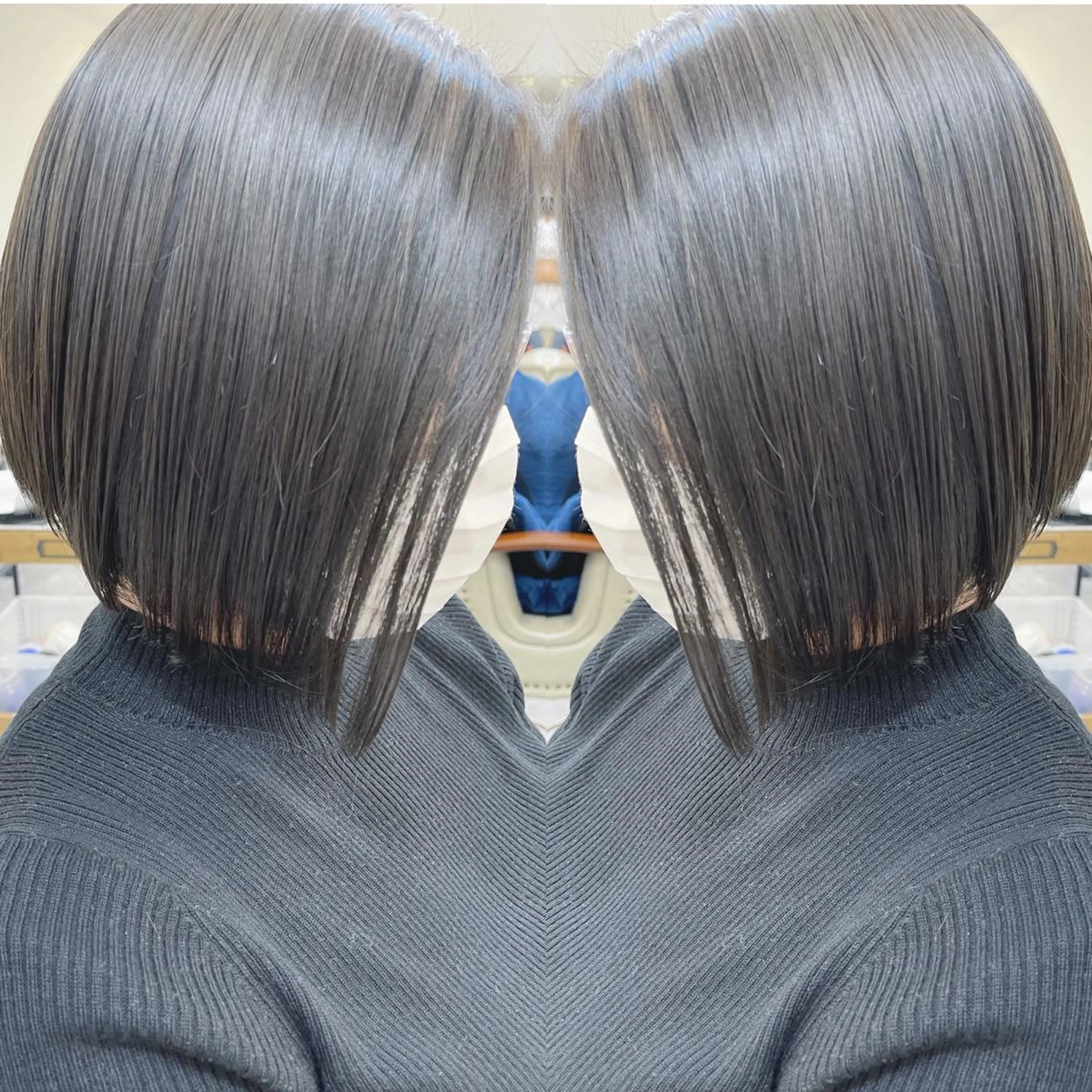 ショート 前下がりボブ ボブ カット ヘアカラー トリートメント H所属・H (エイチ) 烏丸御池店のヘアスタイル