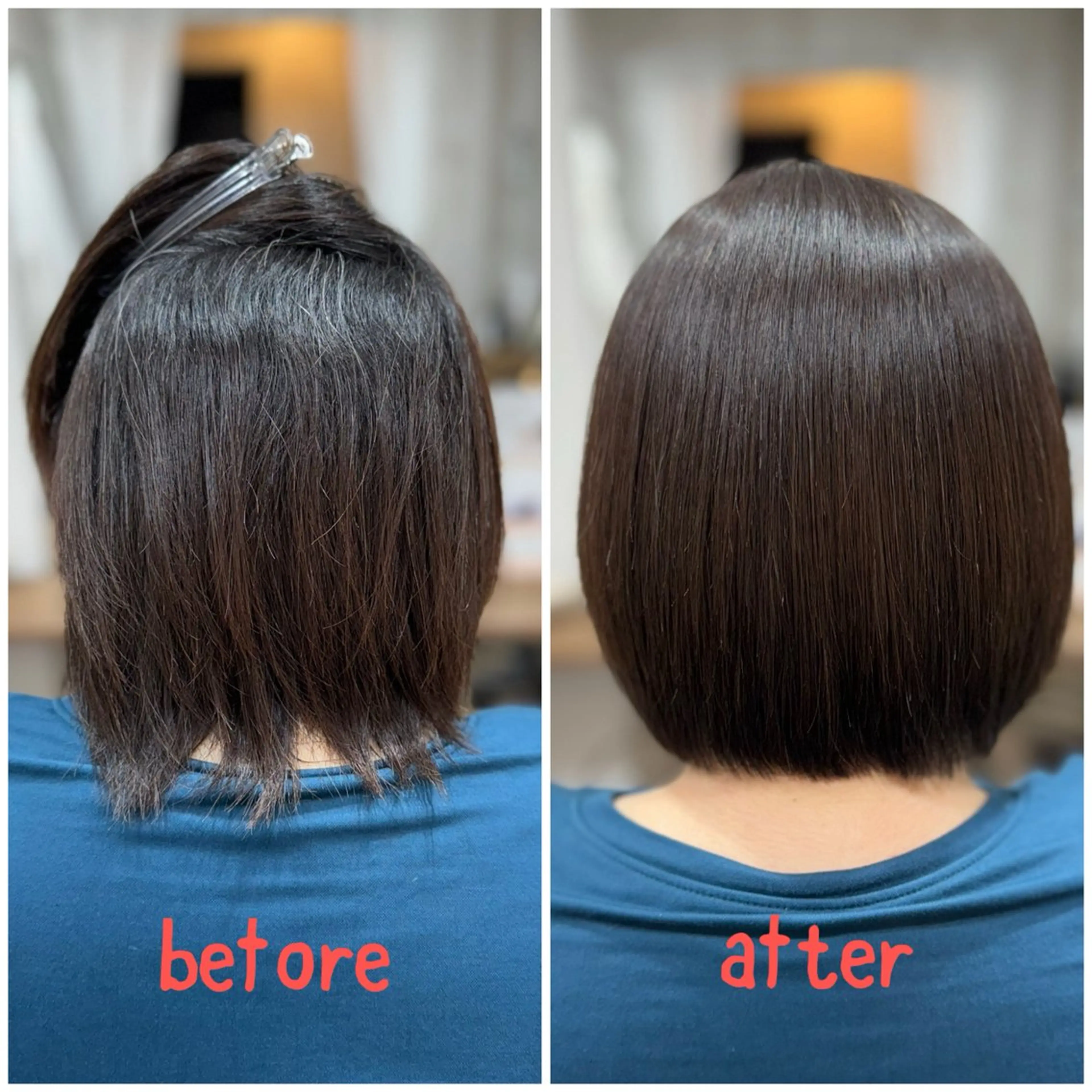 ショート ボブ 縮毛矯正 個室美容室 TOMO 美髪縮毛✨のヘアスタイル