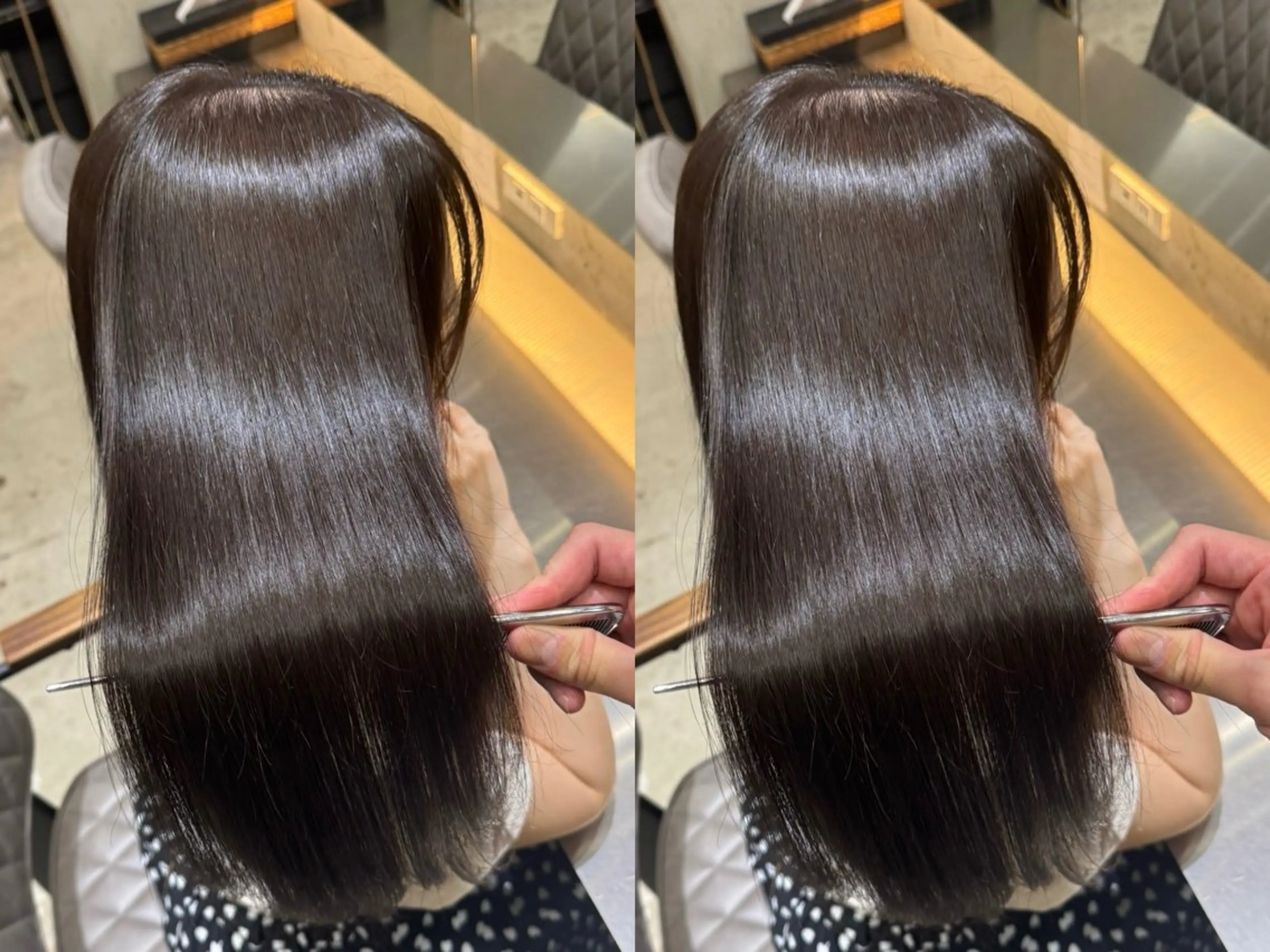 ロング カット 縮毛矯正 トリートメント ヘアセット 艶感カラー/縮毛矯正 髪質改善/三ツ木一生のヘアスタイル