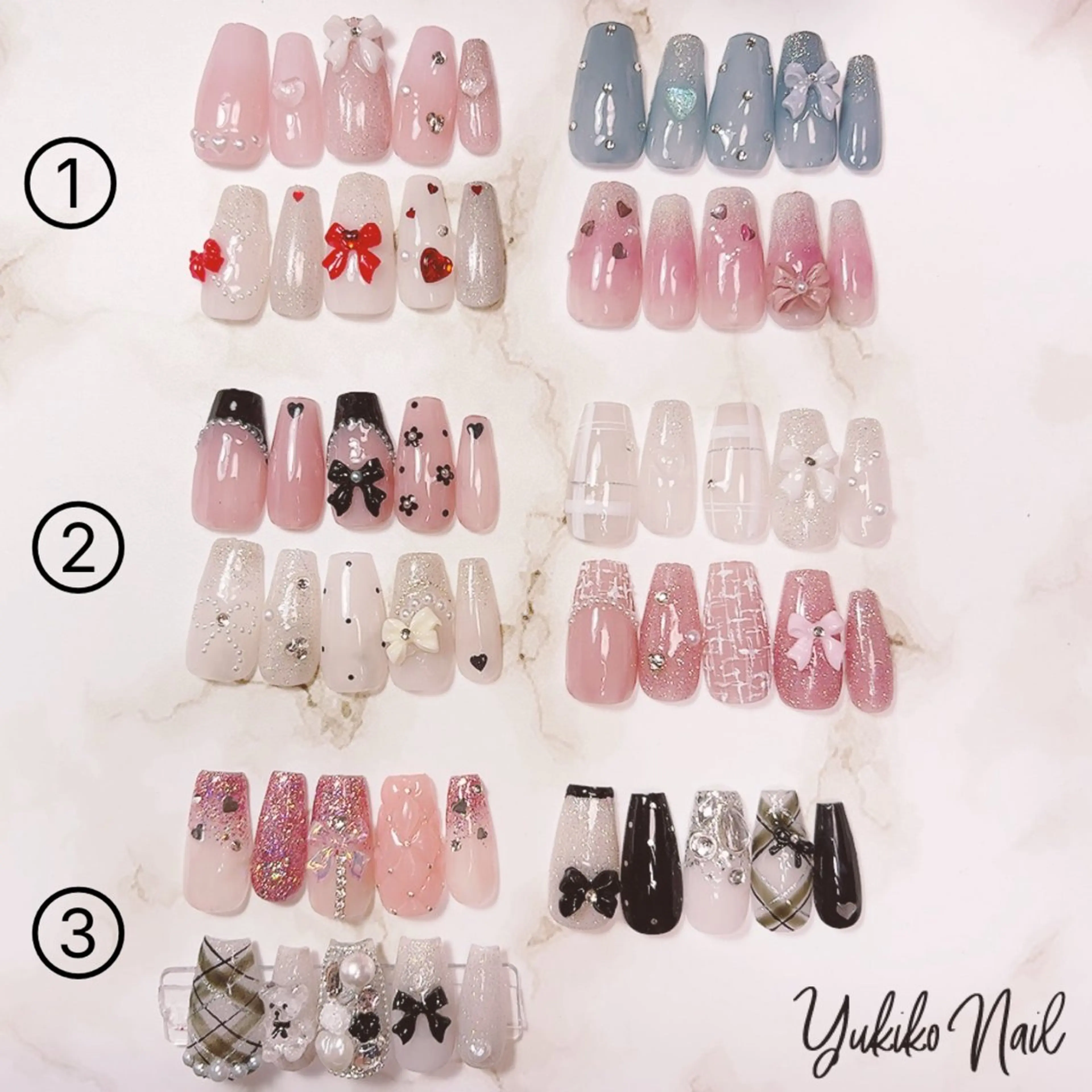 🆕デザイン追加!!【どなたでも・土日祝もOK】オフ込!リボン付き🎀ガーリーワンホンネイル(お色替えOK)の写真