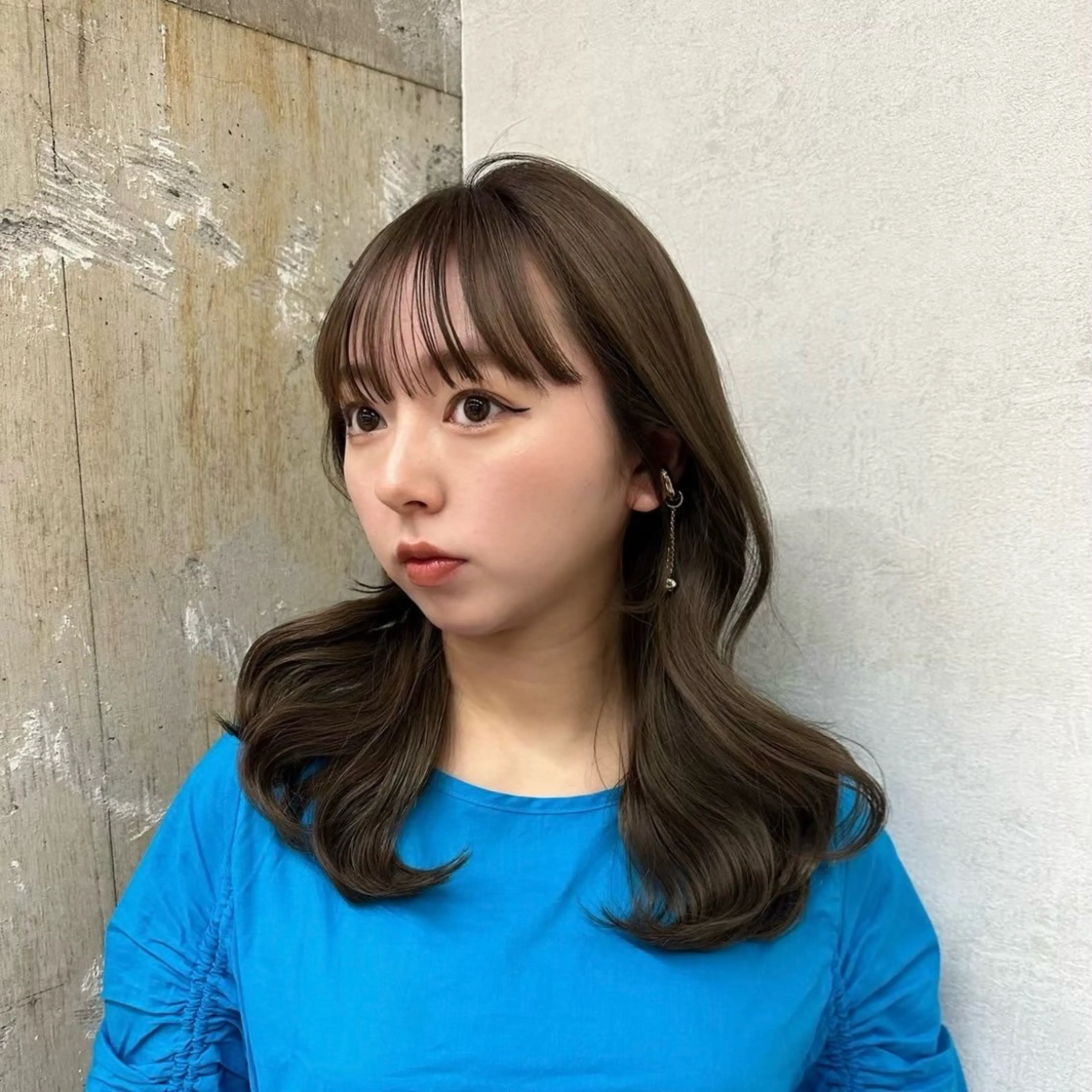 セミロング カラー 地毛風縮毛矯正 /ニュアンス/はるたのヘアスタイル