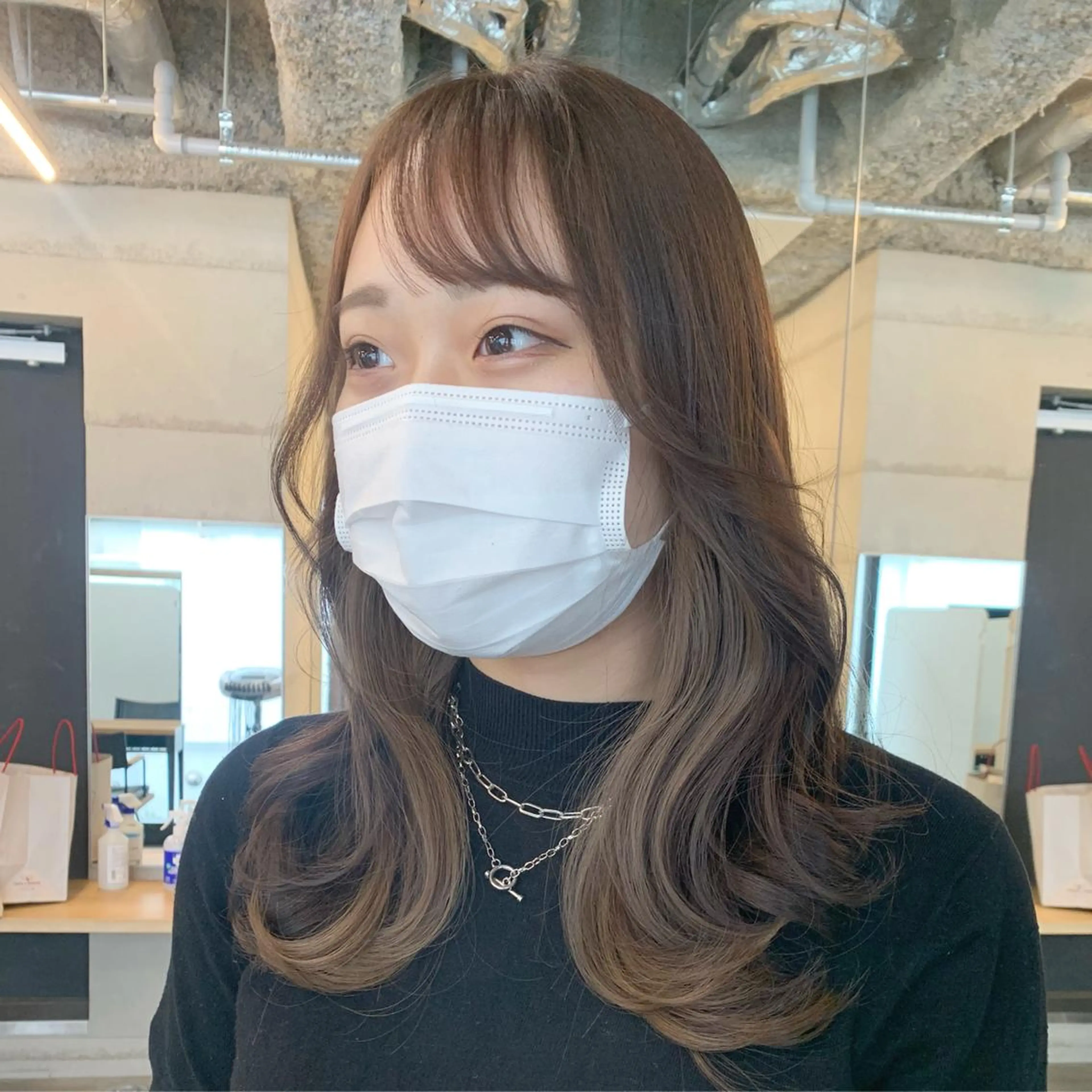 ミディアム カラー 透明感/オリーブ/ グレージュ/YUKAのヘアスタイル