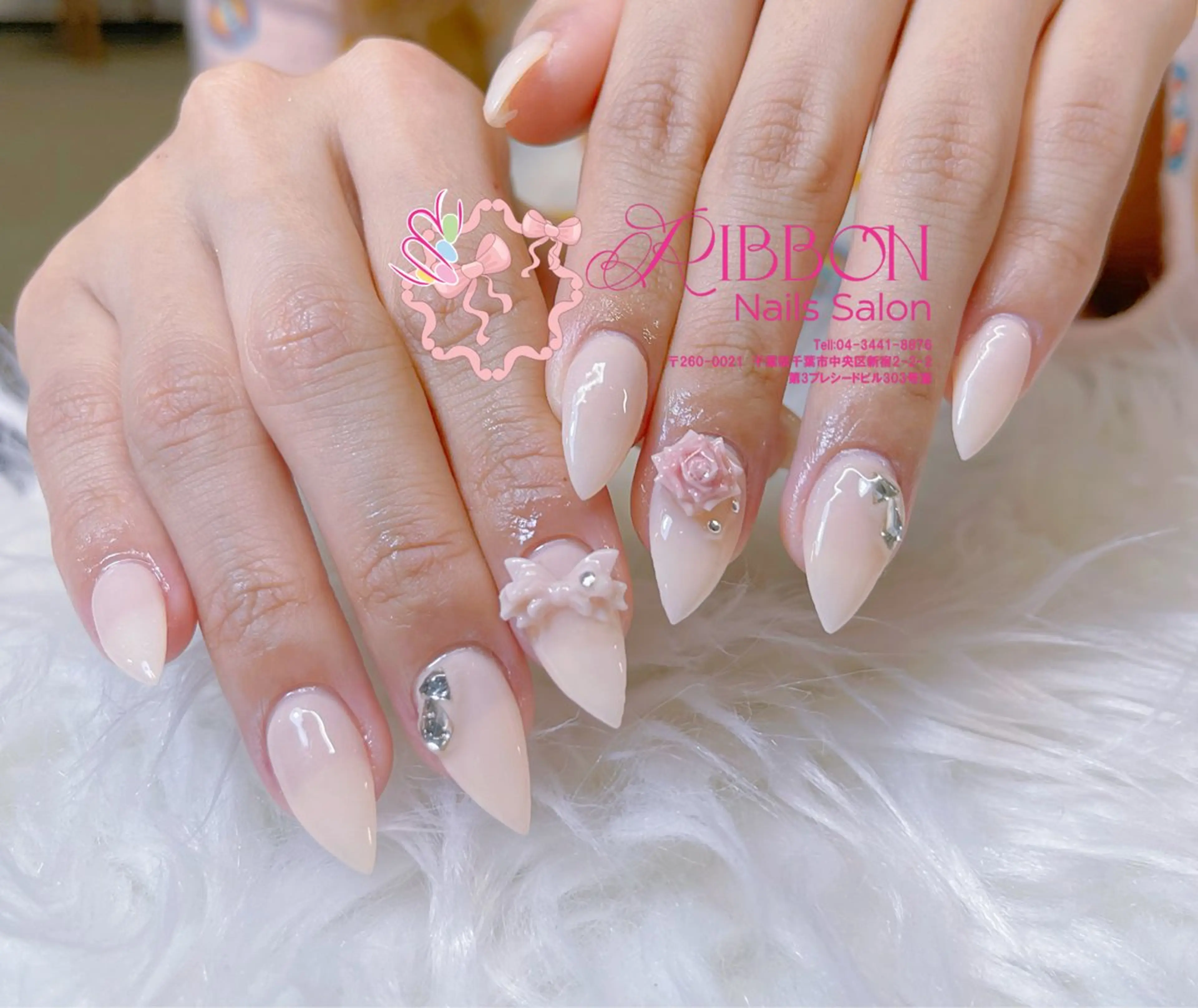 ネイル チークネイル フットネイル フレンチネイル グラデーション 韓国ネイル ハンドネイル Ribbonnail salonのネイルデザイン