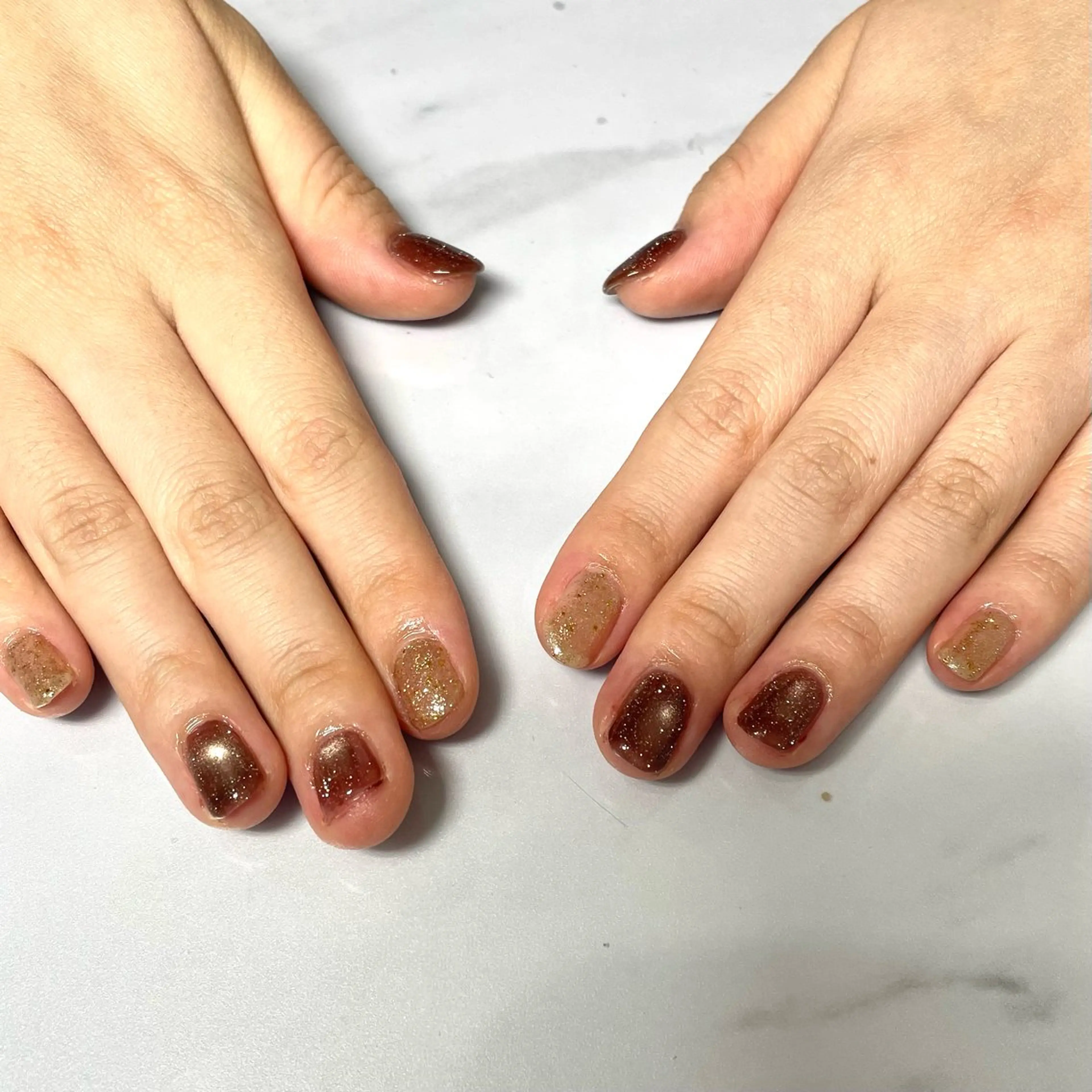 ネイル フラッシュネイル ラメ(グリッター) マグネットネイル K nailのネイルデザイン