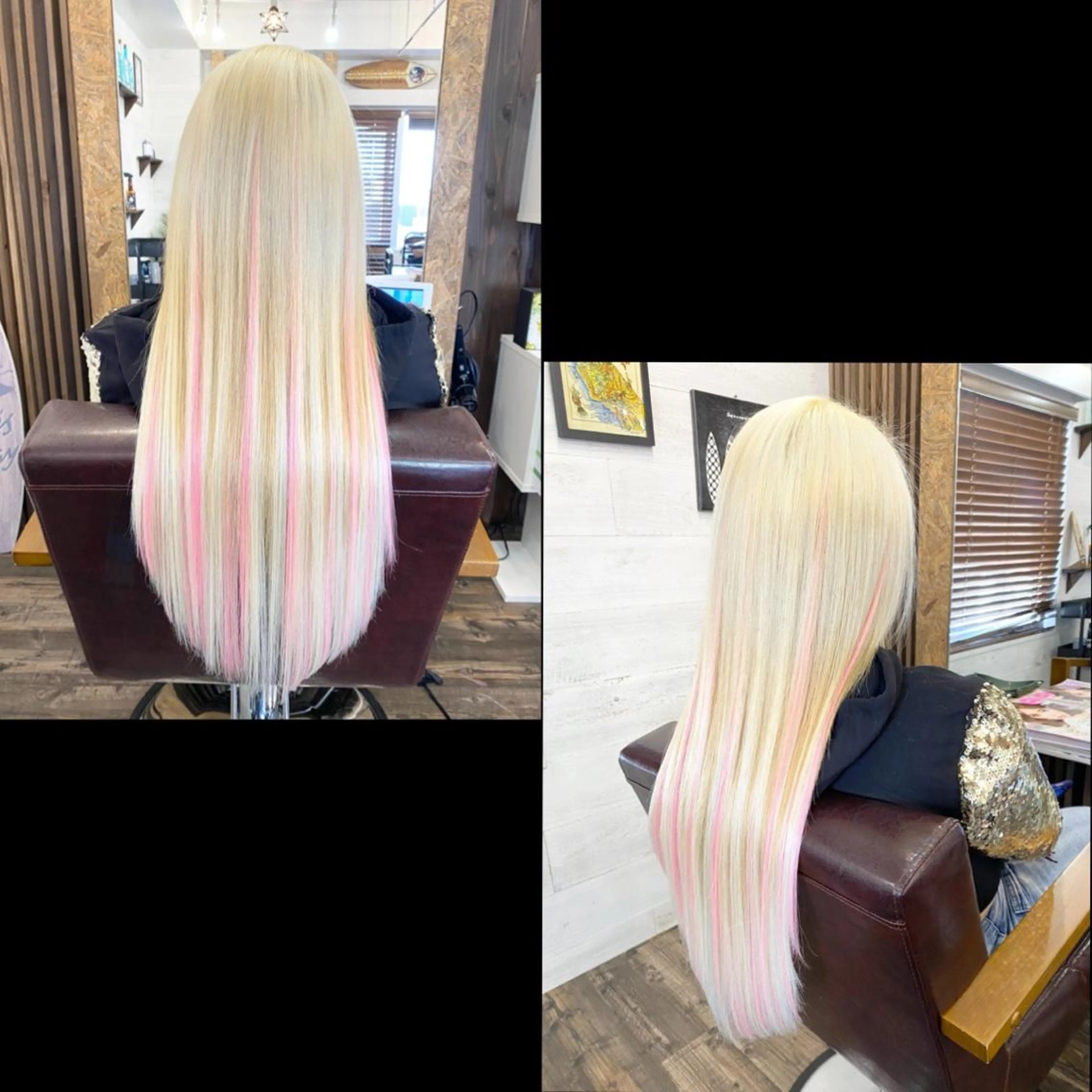 ロング カラー ✯カラー&編み込み エクステ✯池田智博✯のヘアスタイル