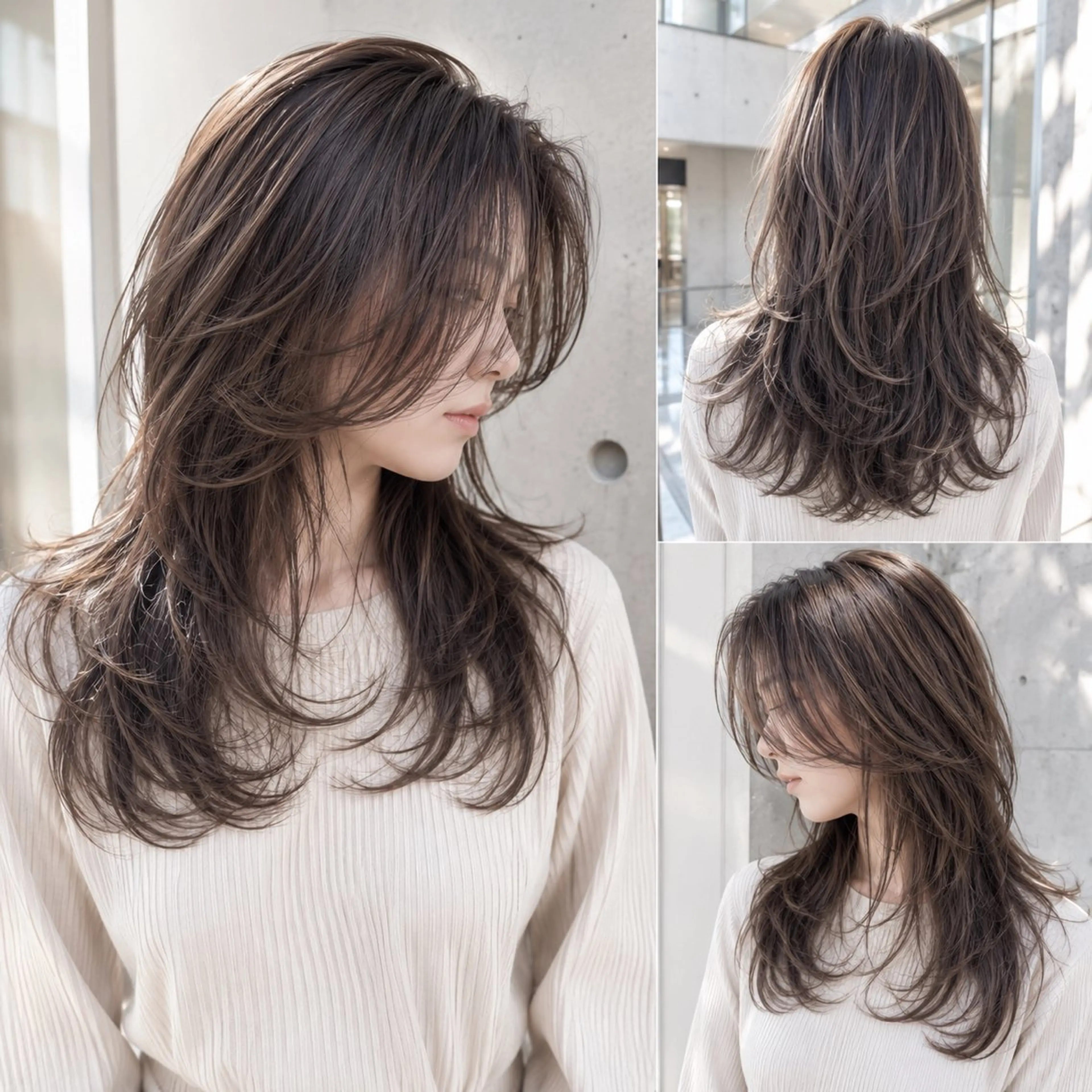 ロング カラー バレイヤージュ ブリーチ ケアブリーチ 透明感カラー ダブルカラー カット ヘアカラー トリートメント 韓国風×透明感カラー 髪質改善オタベシンヤのヘアスタイル