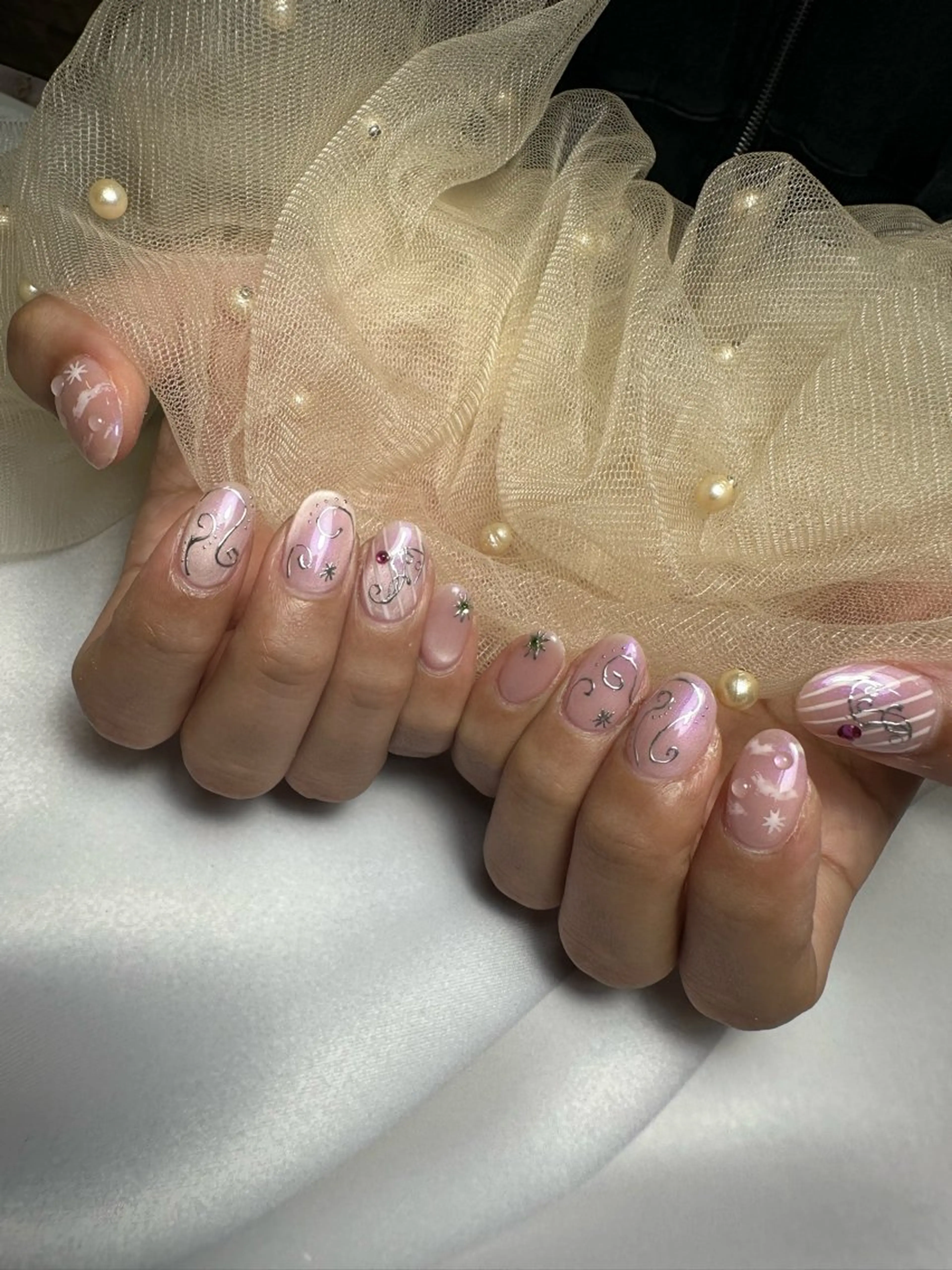 ネイル 持ち込み ハンドネイル Cherie🫧 🌿NAOMIのネイルデザイン