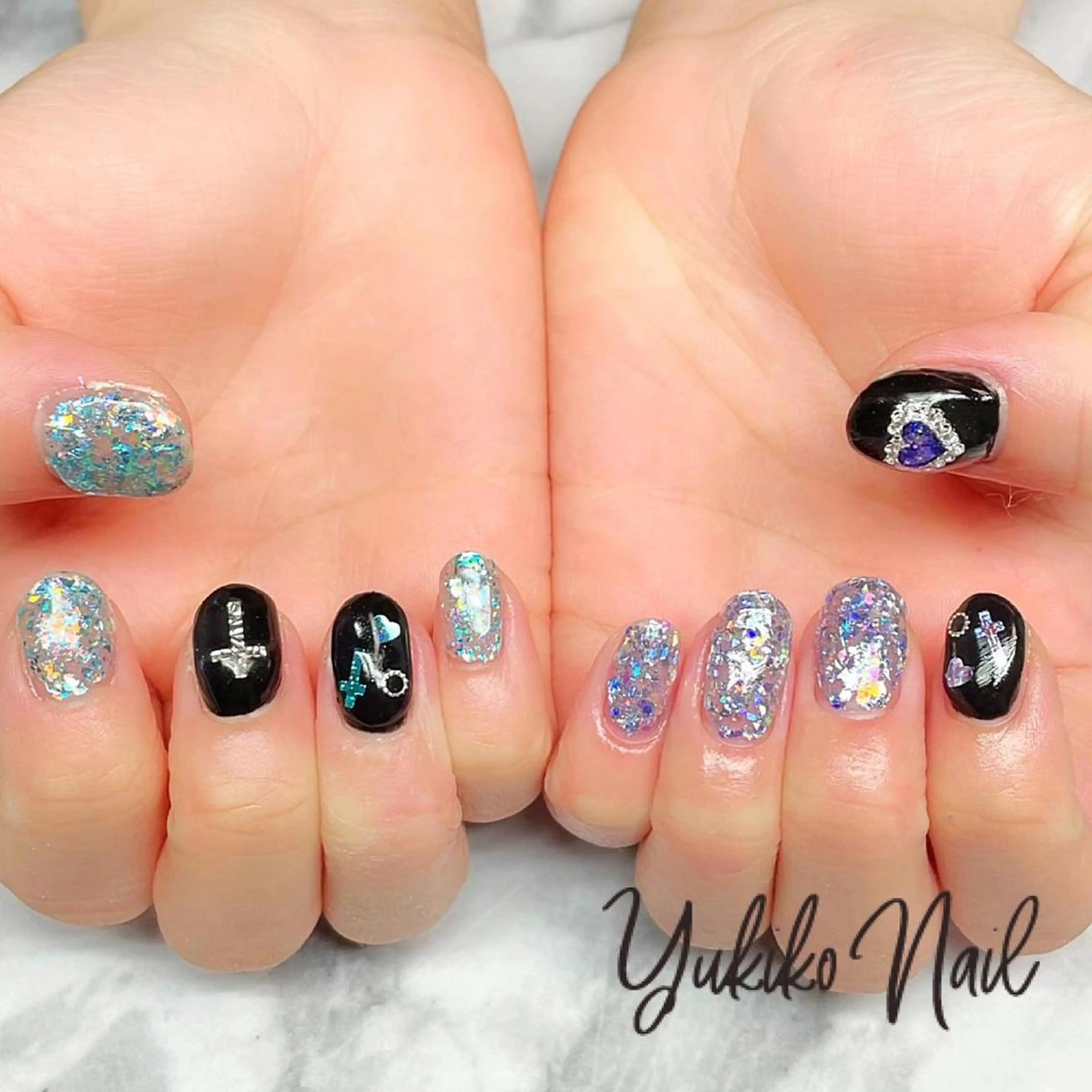ネイル キラキラネイル ラメ(グリッター) 持ち込み ハンドネイル ユキコ ネイルのネイルデザイン