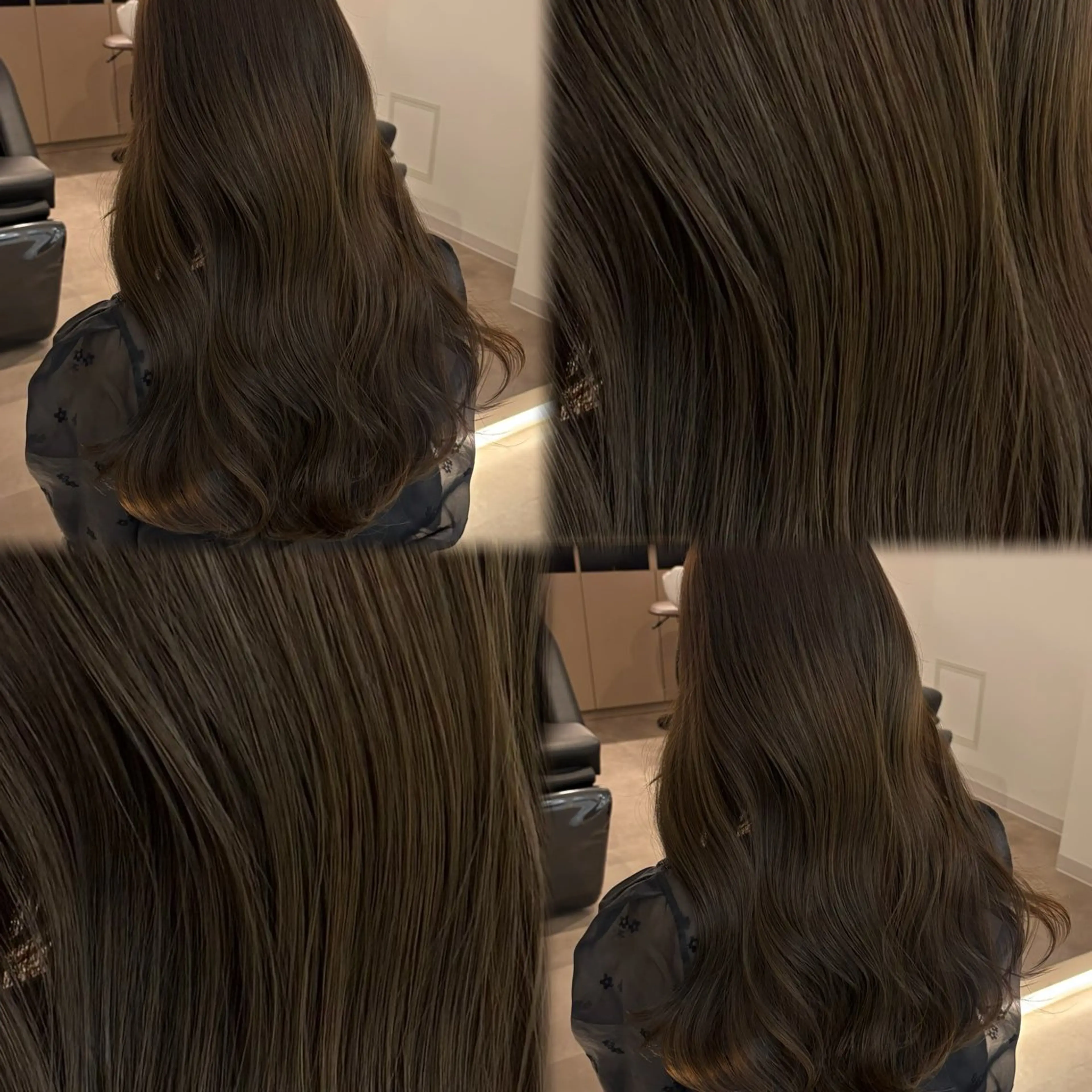 ロング カラー アッシュ アッシュグレー アッシュグレージュ ベージュカラー ブリーチ レイヤーモデル 募集中🕊️正源のヘアスタイル