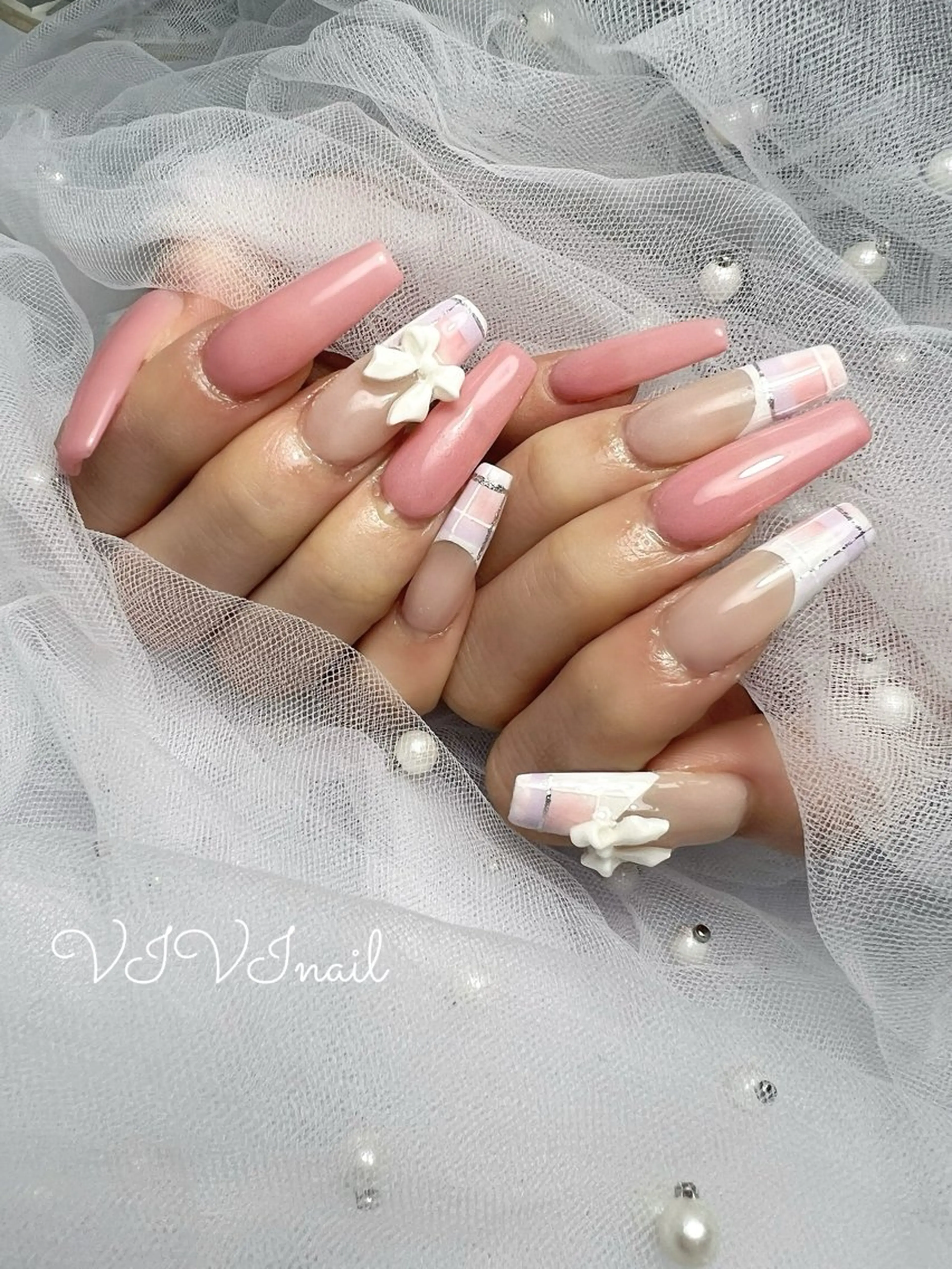 ネイル フレンチネイル パステルネイル ハンドネイル vivi nailのネイルデザイン