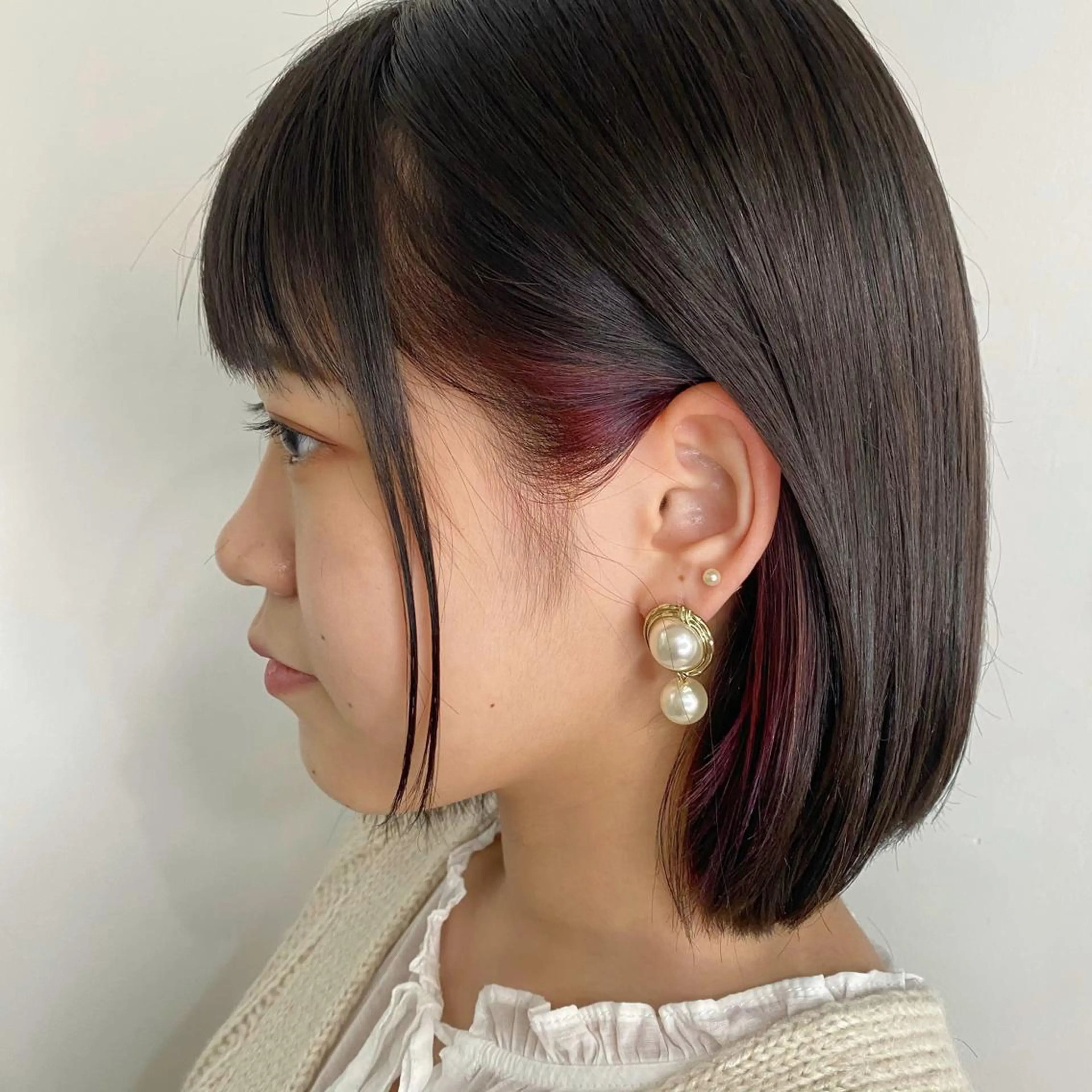 ショート カラー イヤリングカラー 🪭risa 暖色/レイヤー🪭のヘアスタイル