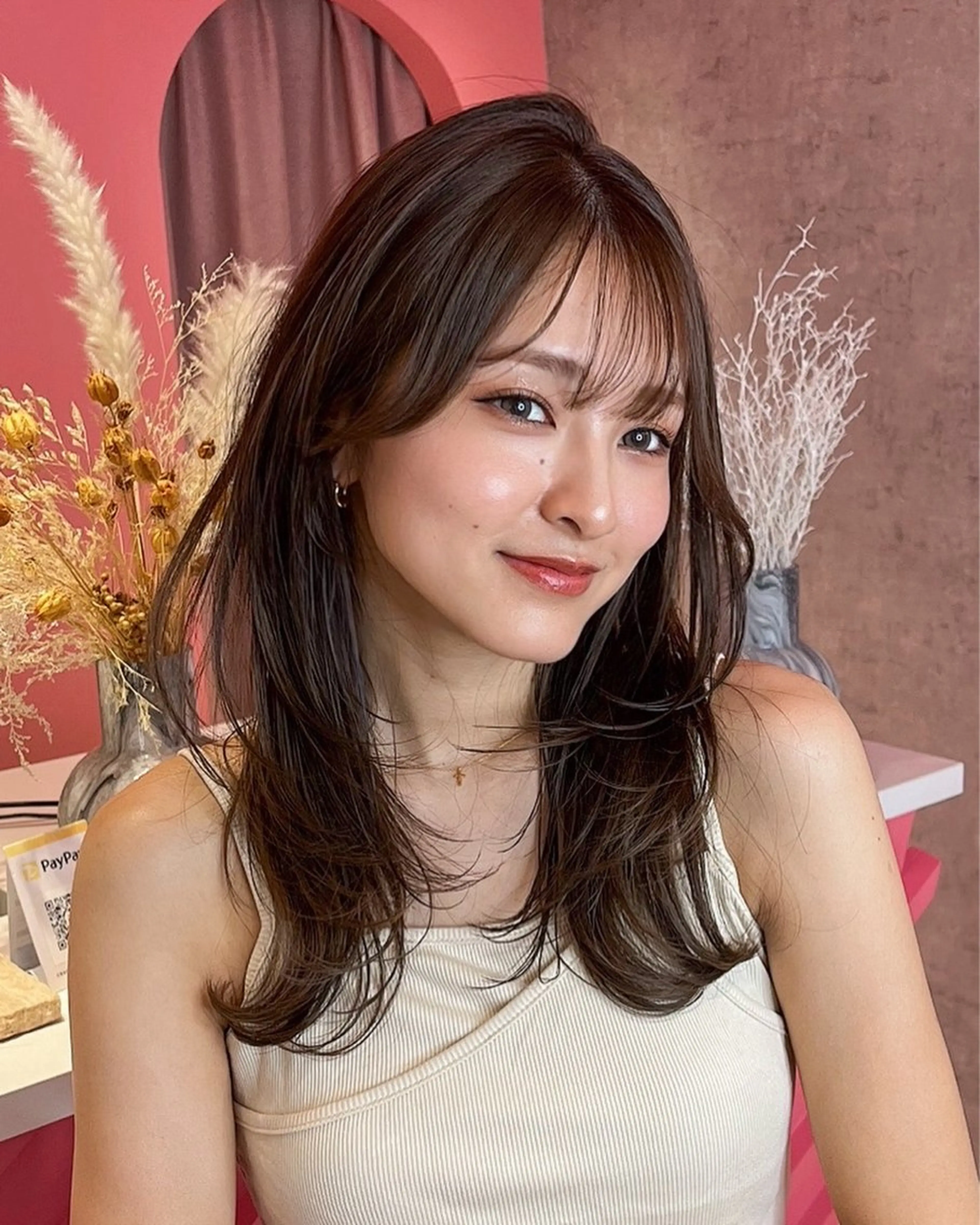 セミロング カラー 山崎/ボブ縮毛矯正 レイヤー髪質改善のヘアスタイル