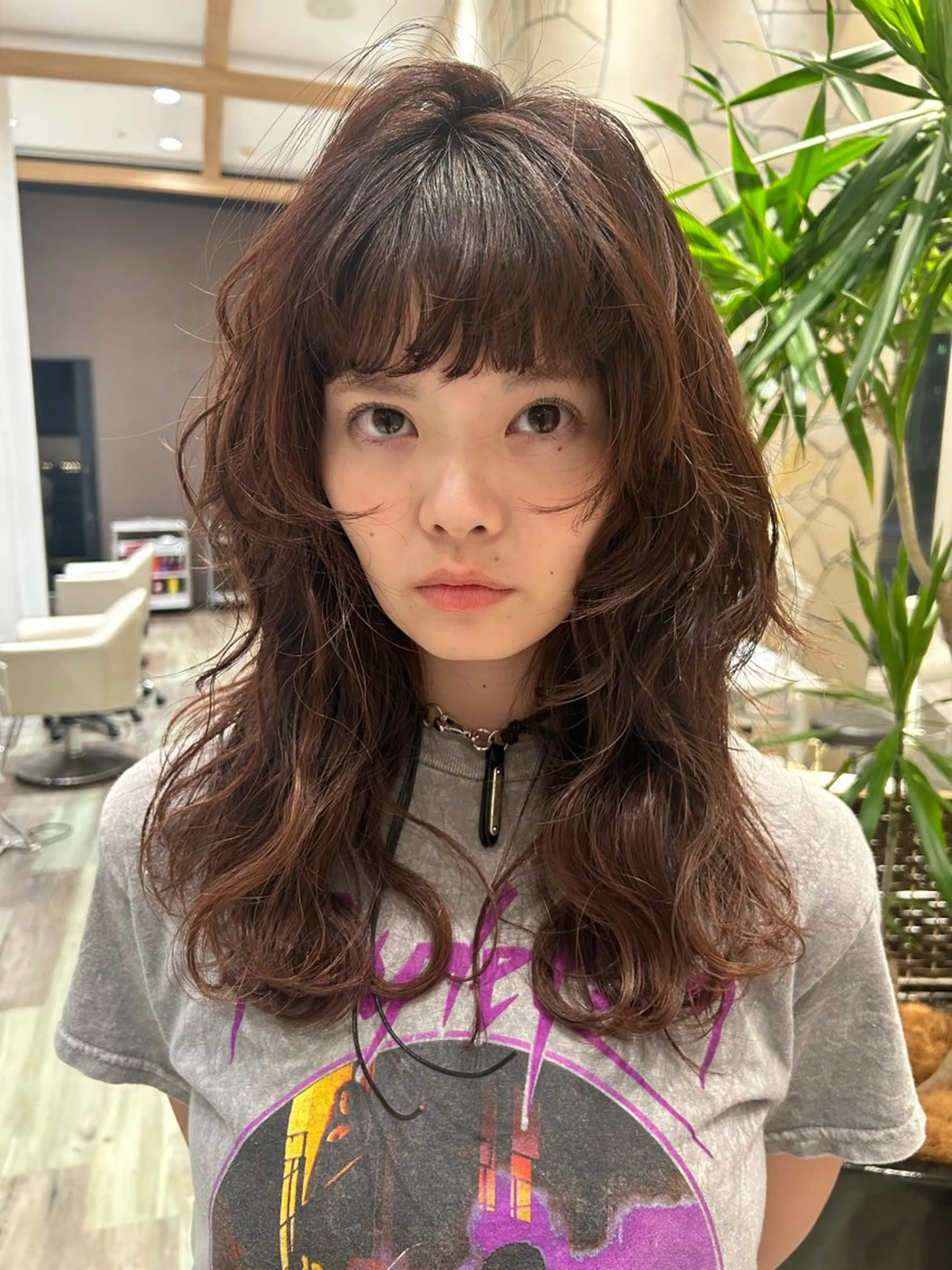 ロング パーマ レイヤーカット カット パーマ k-two☁あべの/ パーマ/Touaのヘアスタイル