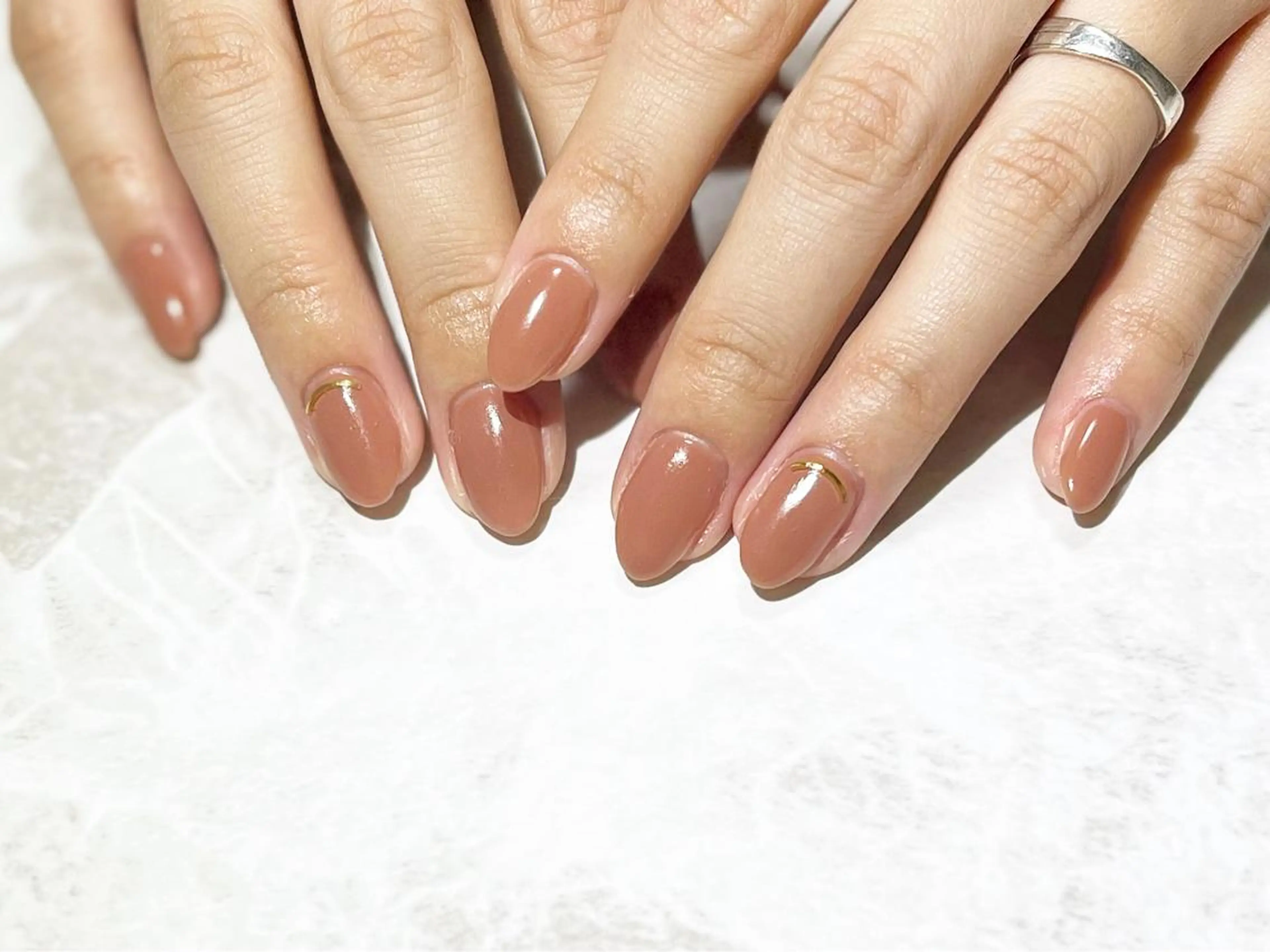 ネイル ブラウン フットネイル ニュアンスネイル シンプルネイル 春ネイル nail fufla ♡yamane♡のネイルデザイン