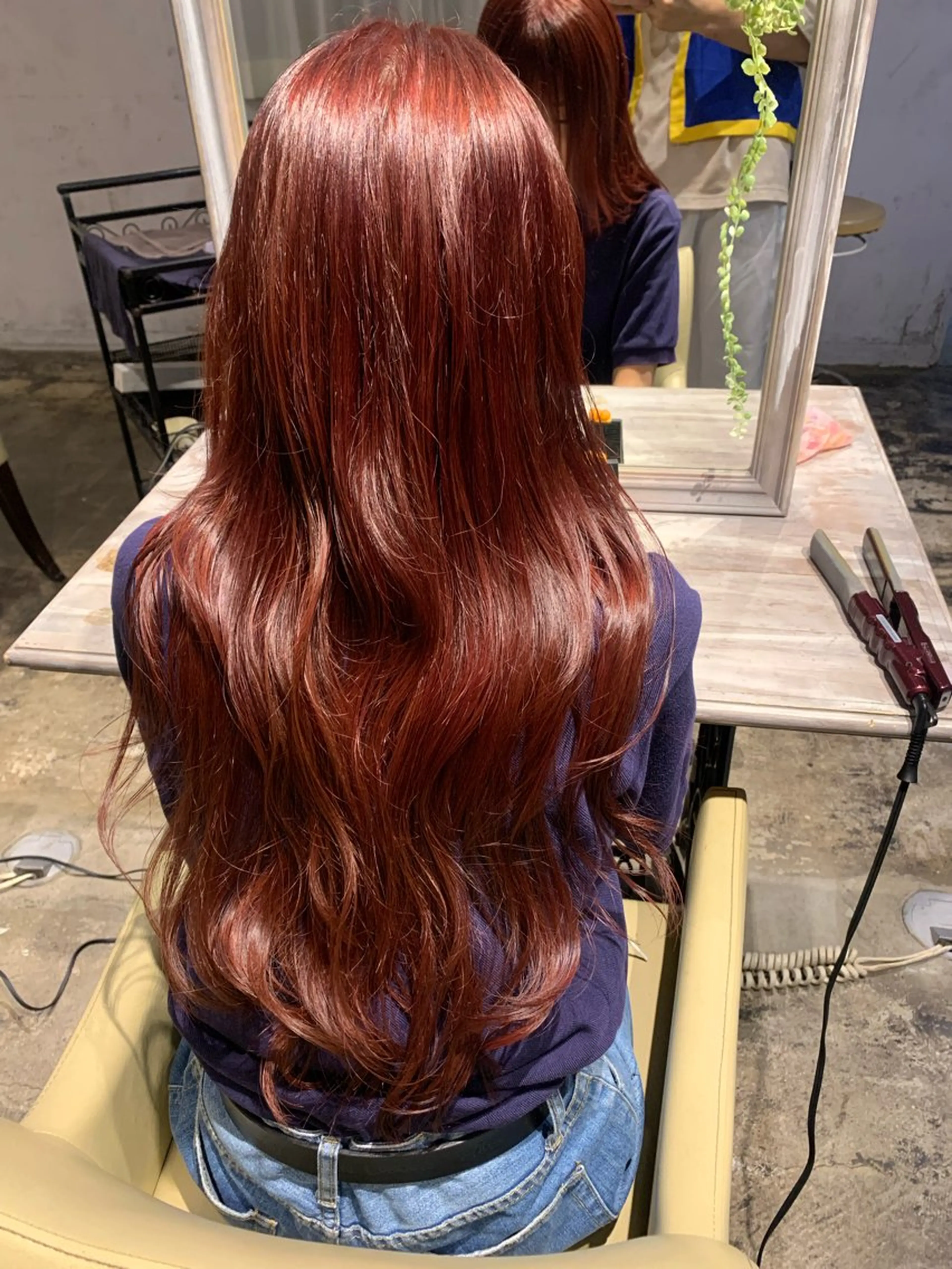 カラー ブリーチ ブリーチなしカラー レッドカラー マンツーマン 半個室サロン中田大喜のヘアスタイル