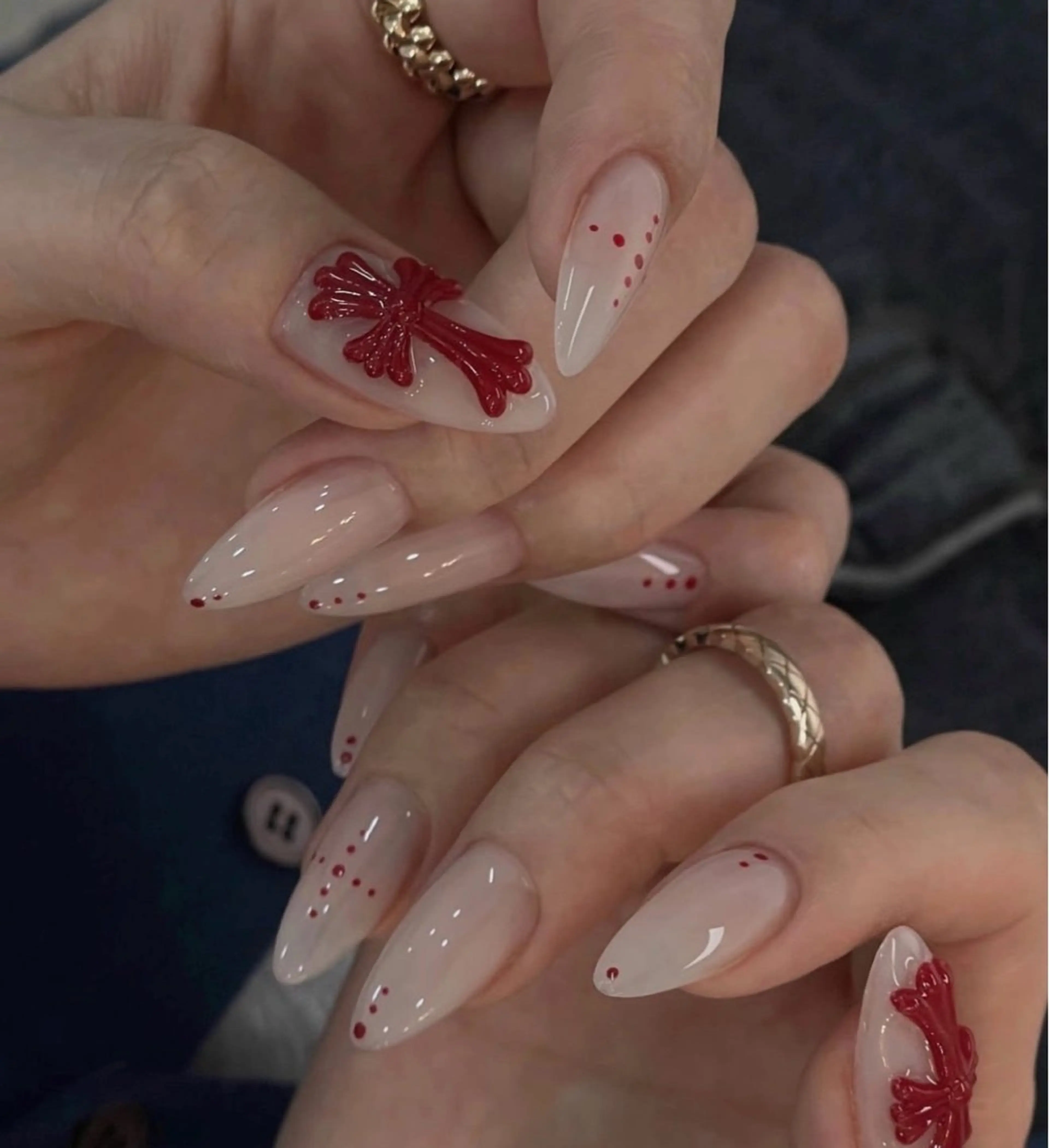 ネイル 長さ出し フレンチネイル 韓国ネイル レース マグネットネイル ハンドネイル 波 なみのネイルデザイン