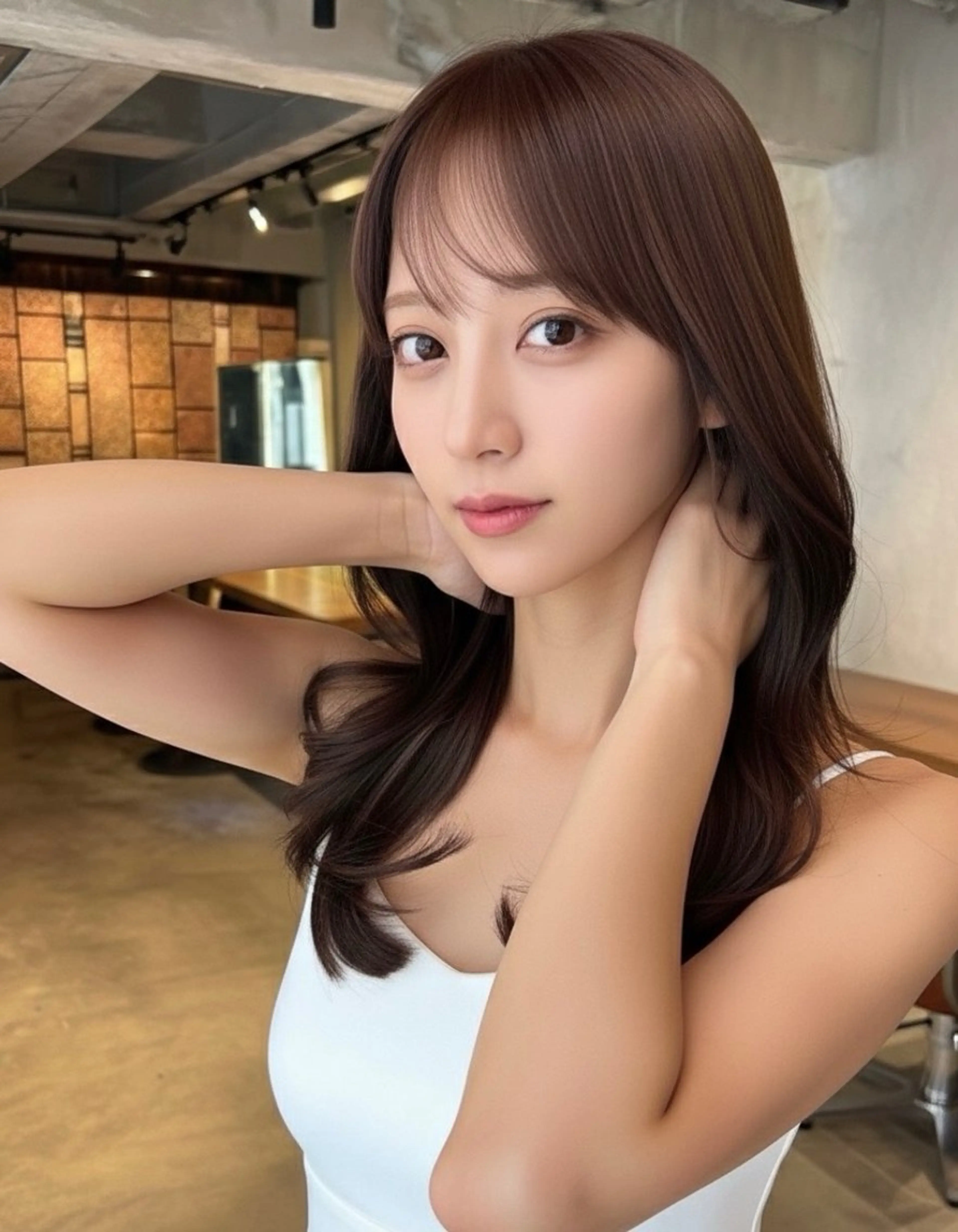 ロング ヘアカラー トリートメント ヘッドスパ ヘアセット リベルテ 渋谷のヘアスタイル