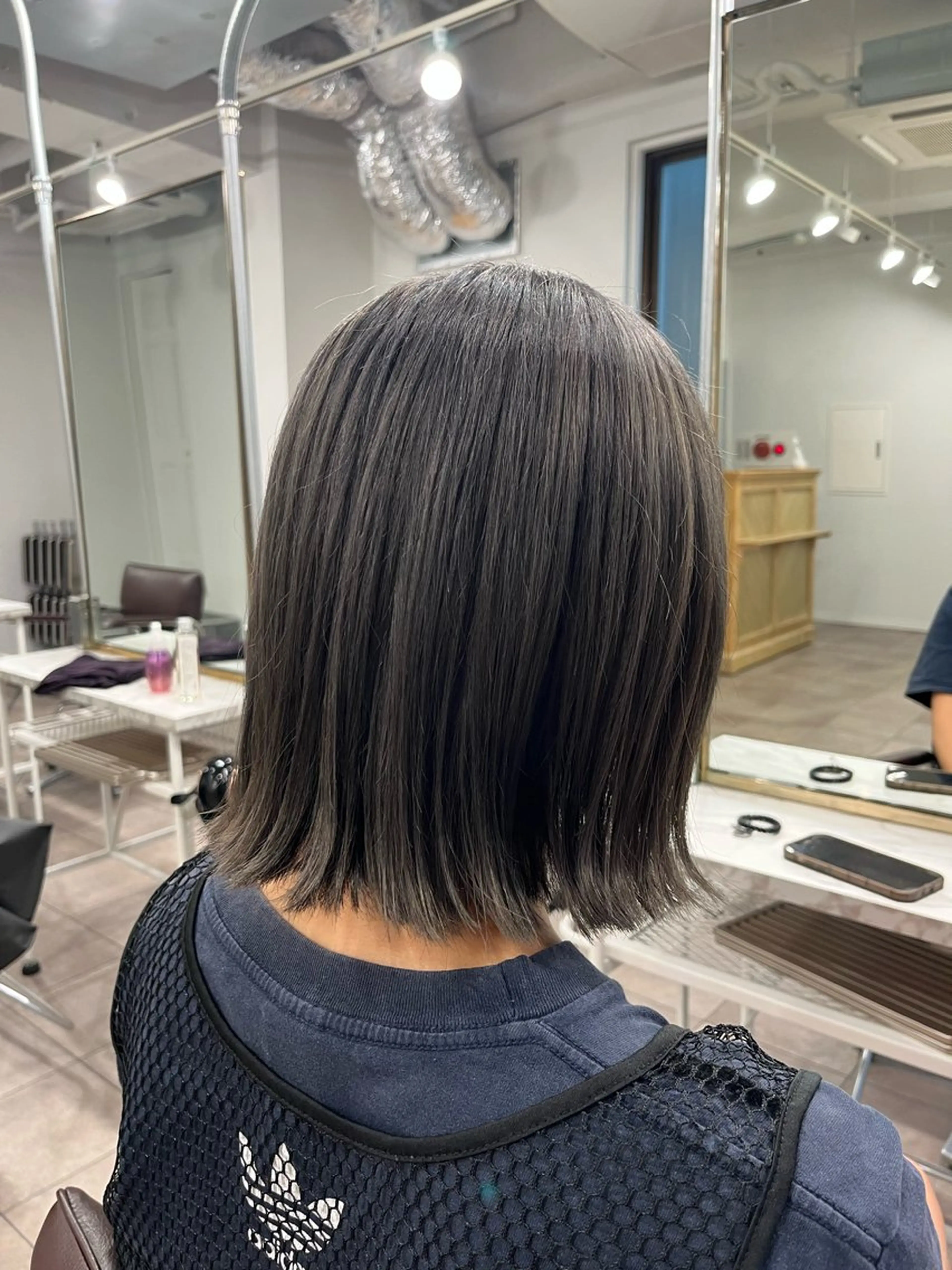 ミディアム カラー グレージュ カット ヘアカラー トリートメント 似合わせ/ブリーチ/ 髪質改善/ミクෆ‪のヘアスタイル