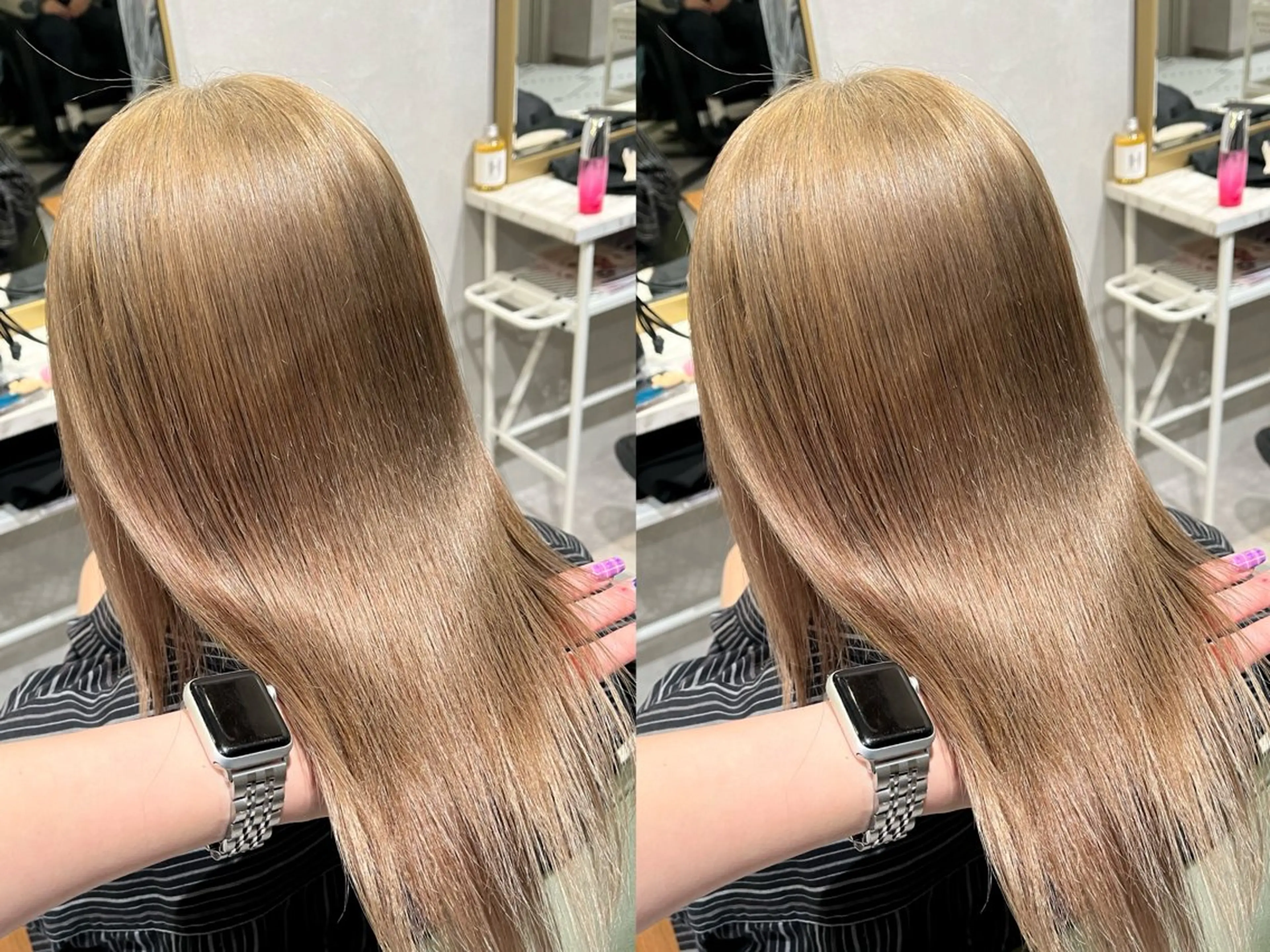 セミロング カラー ヘアカラー トリートメント 海外girl🤎 透明感ベージュmaoのヘアスタイル