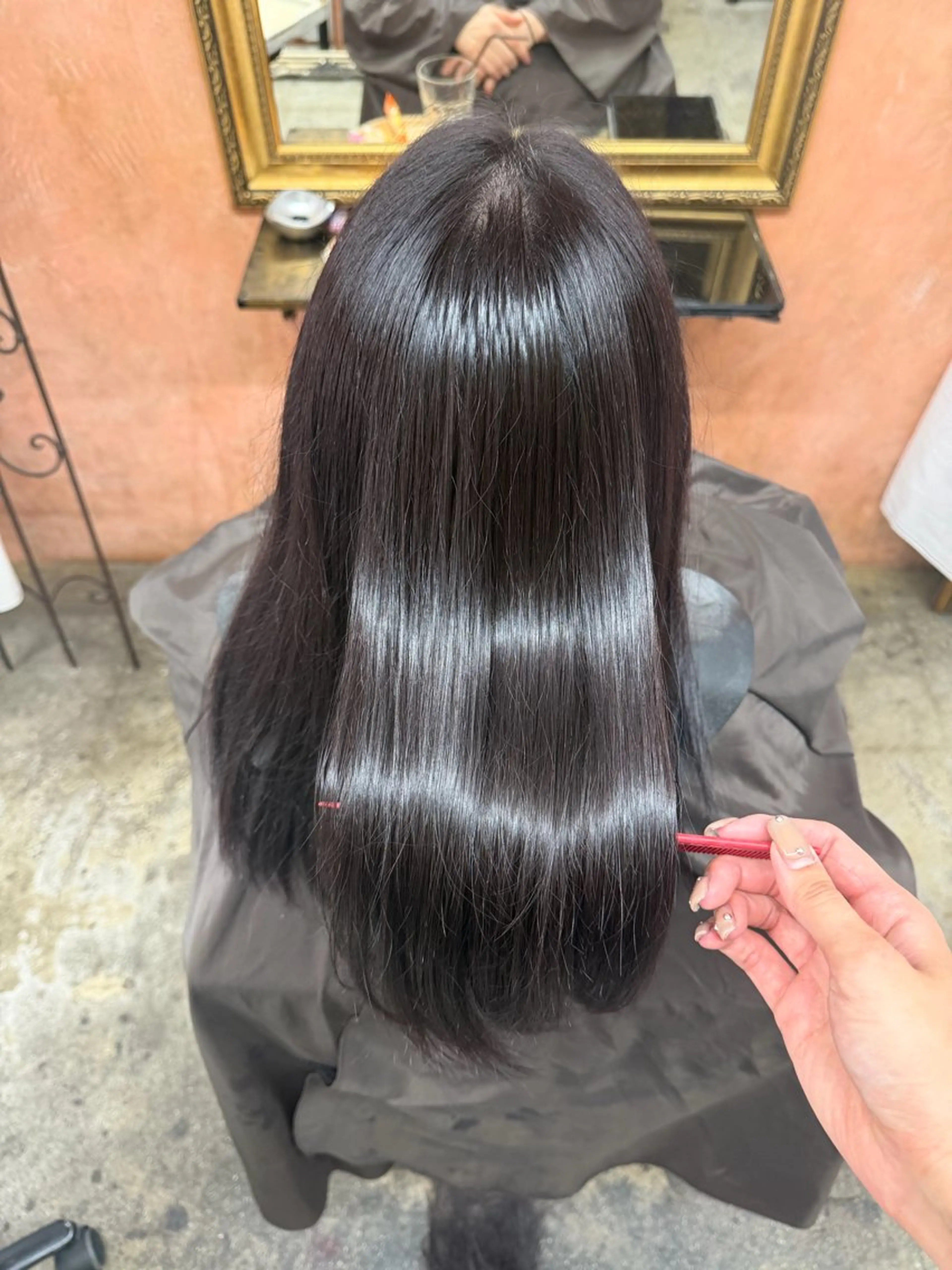セミロング ヘアカラー トリートメント ともざねゆか UniQ/岡山駅のヘアスタイル